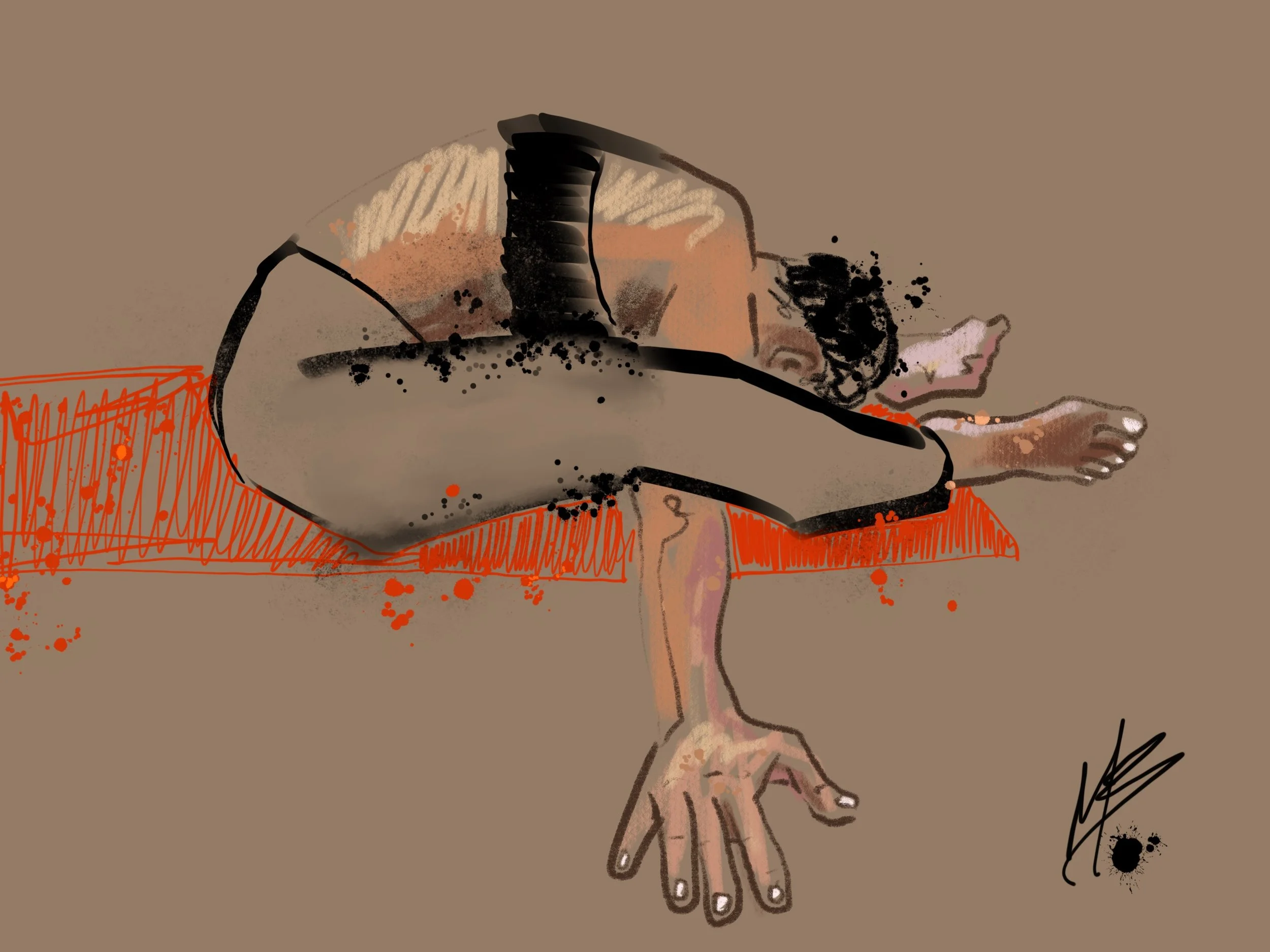 Lavish grace on yourself. | art inspired by @diana.patton | interested in a custom yoga art portrait? I have six packages to choose from at www.MikeBrennan.me/yoga-art - Treat yourself or someone else