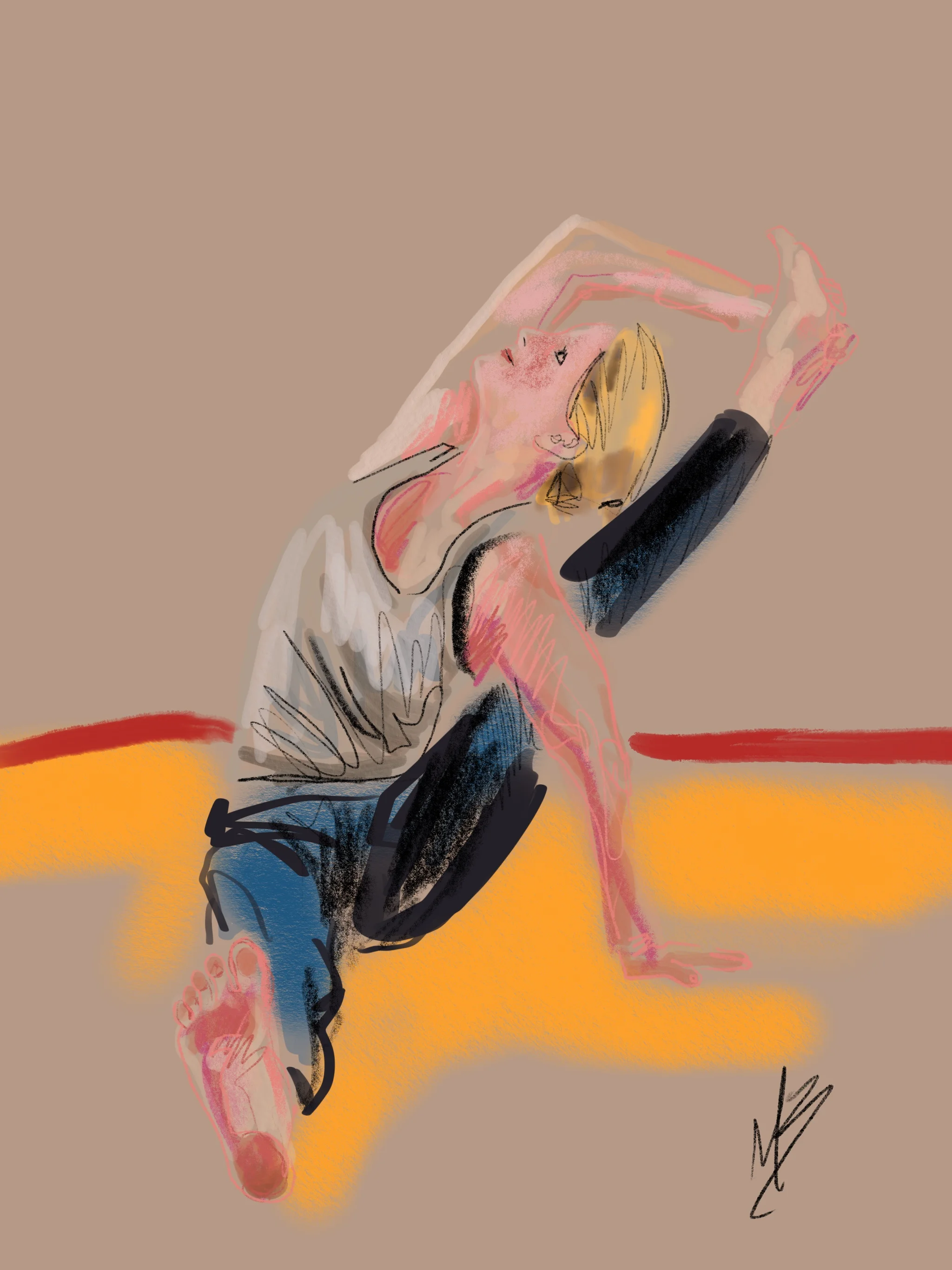 Reach for it however you can | art inspired by @jen_kluczkowski @nickonken | custom yoga art available at mikebrennan.me/yoga-art #yoga #yogi #yogaart #yogaartist #art 