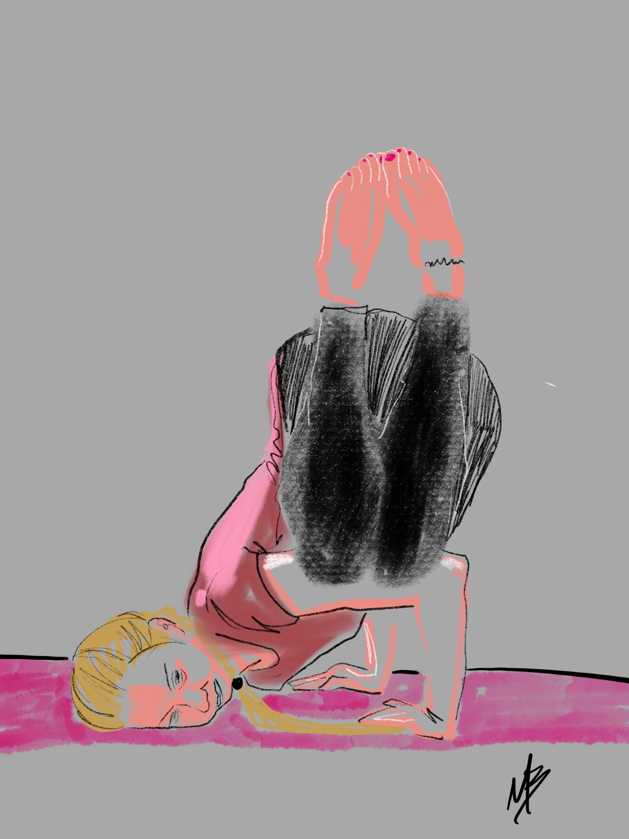 Press into it. It’s never on the surface. | art inspired by @natalia_iloveyoga #yoga #yogi #yogaart #yogaartist #art 
