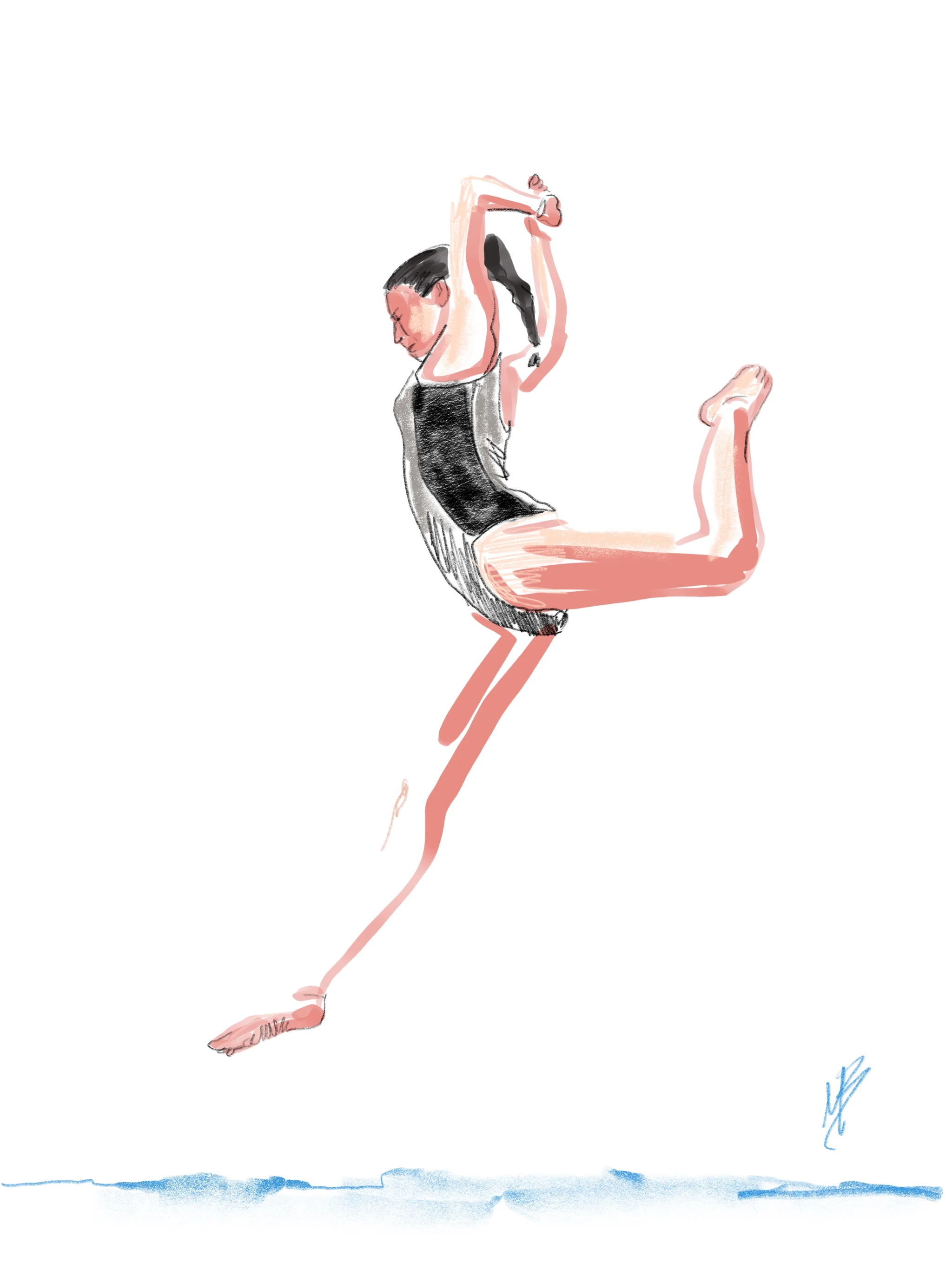 Jump in. Don’t be left wondering what if. | art inspired by @fanya__bfit.qa #yoga #yogi #yogaart #yogaartist #art
