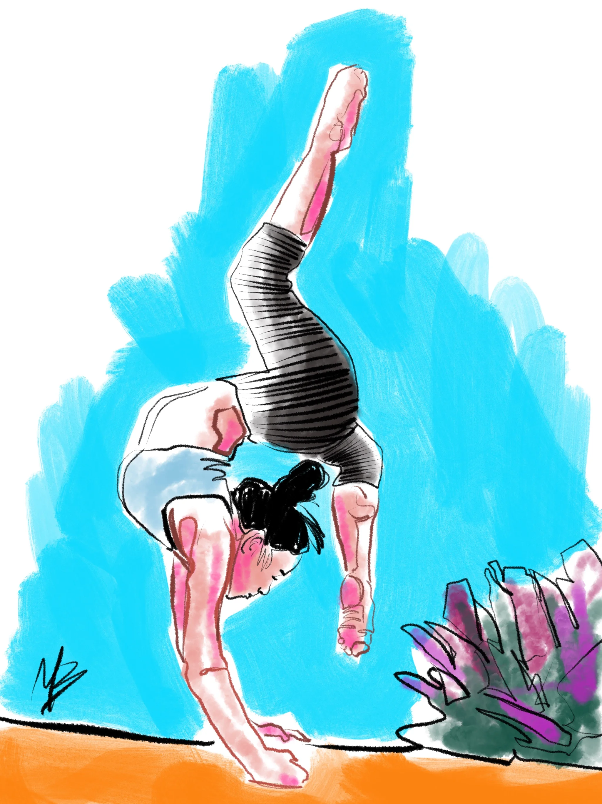 Spring into action. Then keep going. | art inspired by @djilieta #yoga #yogi #yogaart #yogaartist #fitness 
