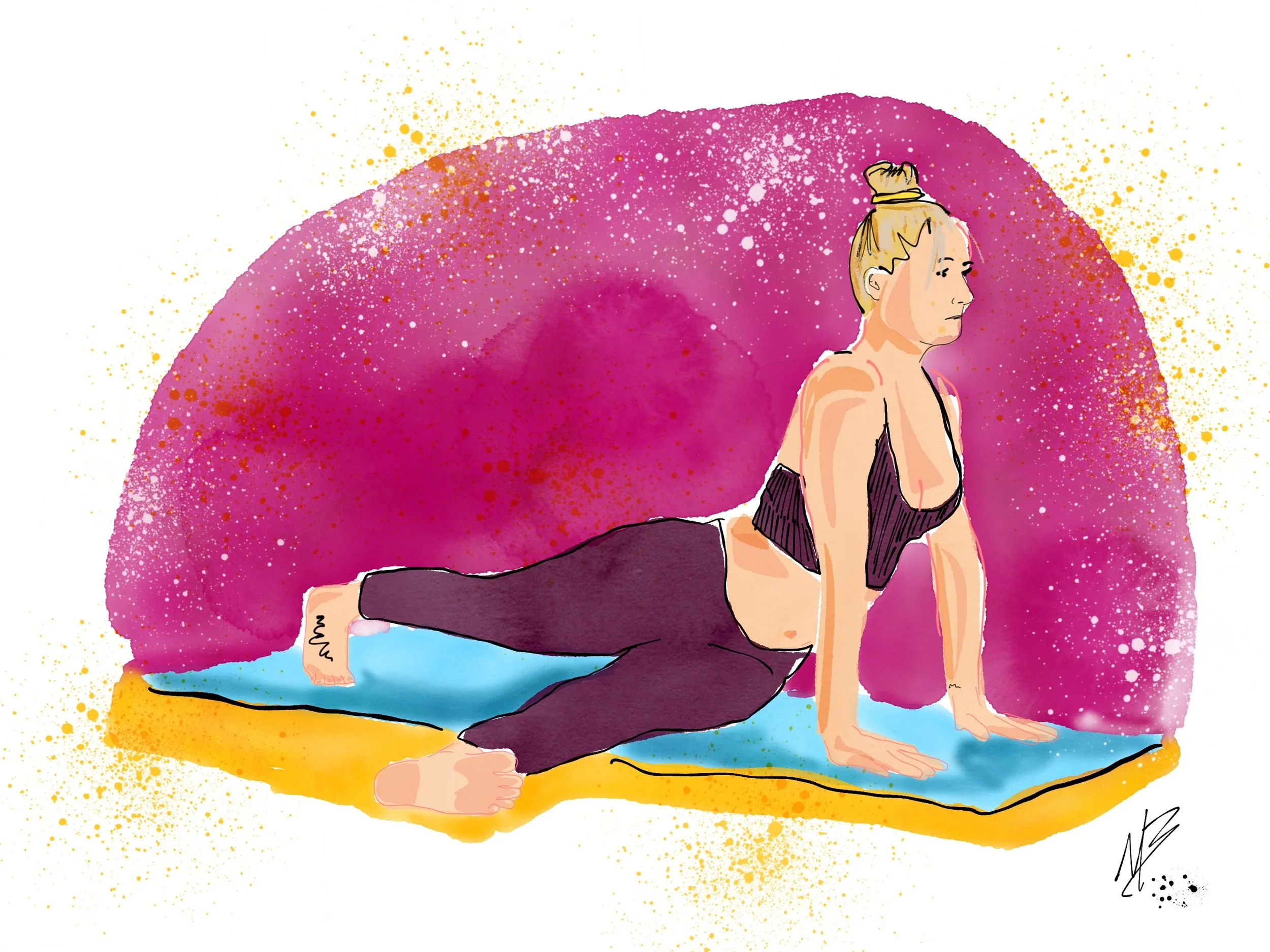 Bring color with you wherever you go. Or stay. | art inspired by @noellerivetyoga #yoga #yogi #yogaart #yogaartist #fitness 