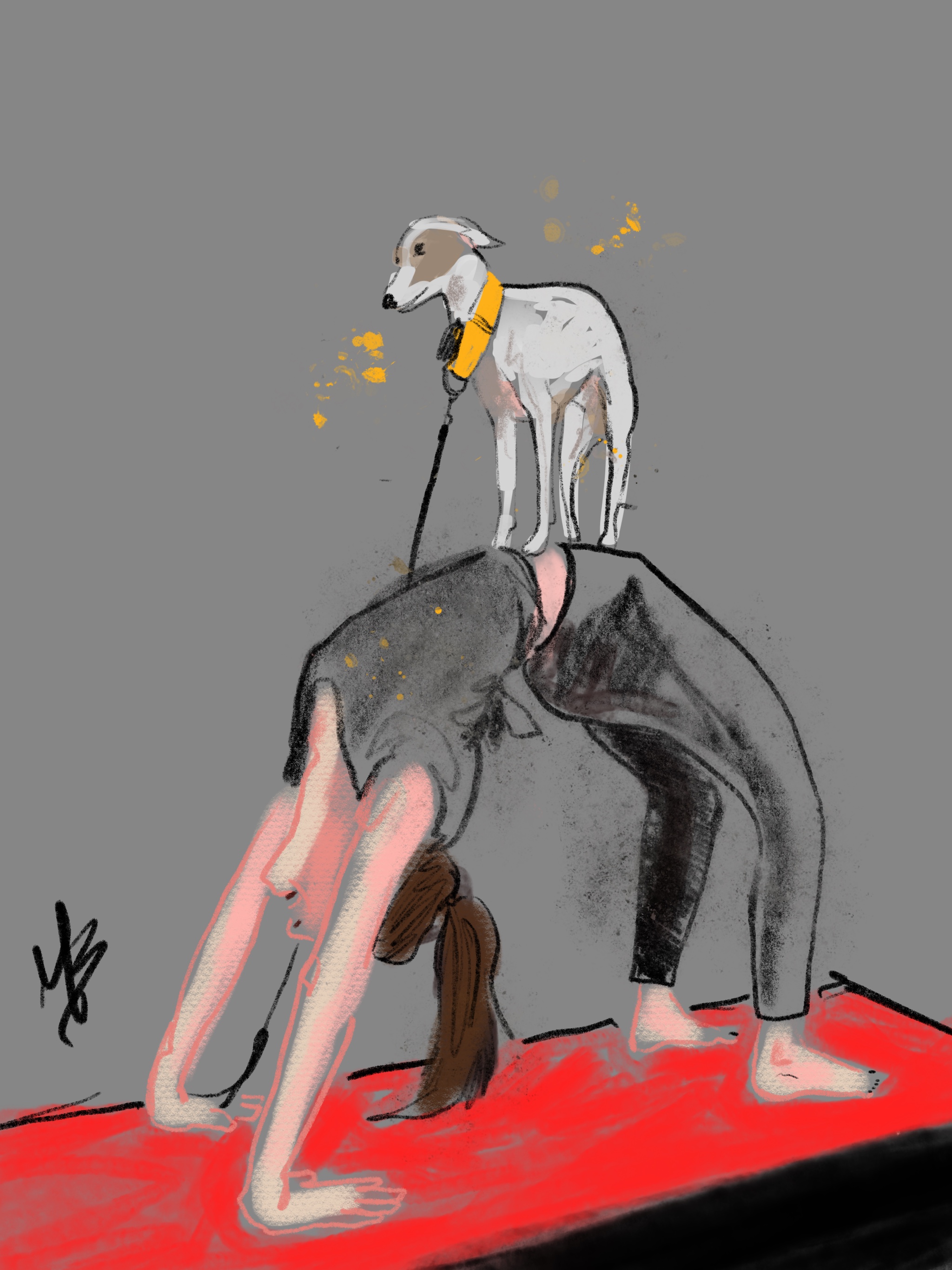 Doga- making yoga better. | art inspired by @asal_az @netzki77 @joeytheiggy #yoga #yogi #doga #dog #yogaart #yogaartist 