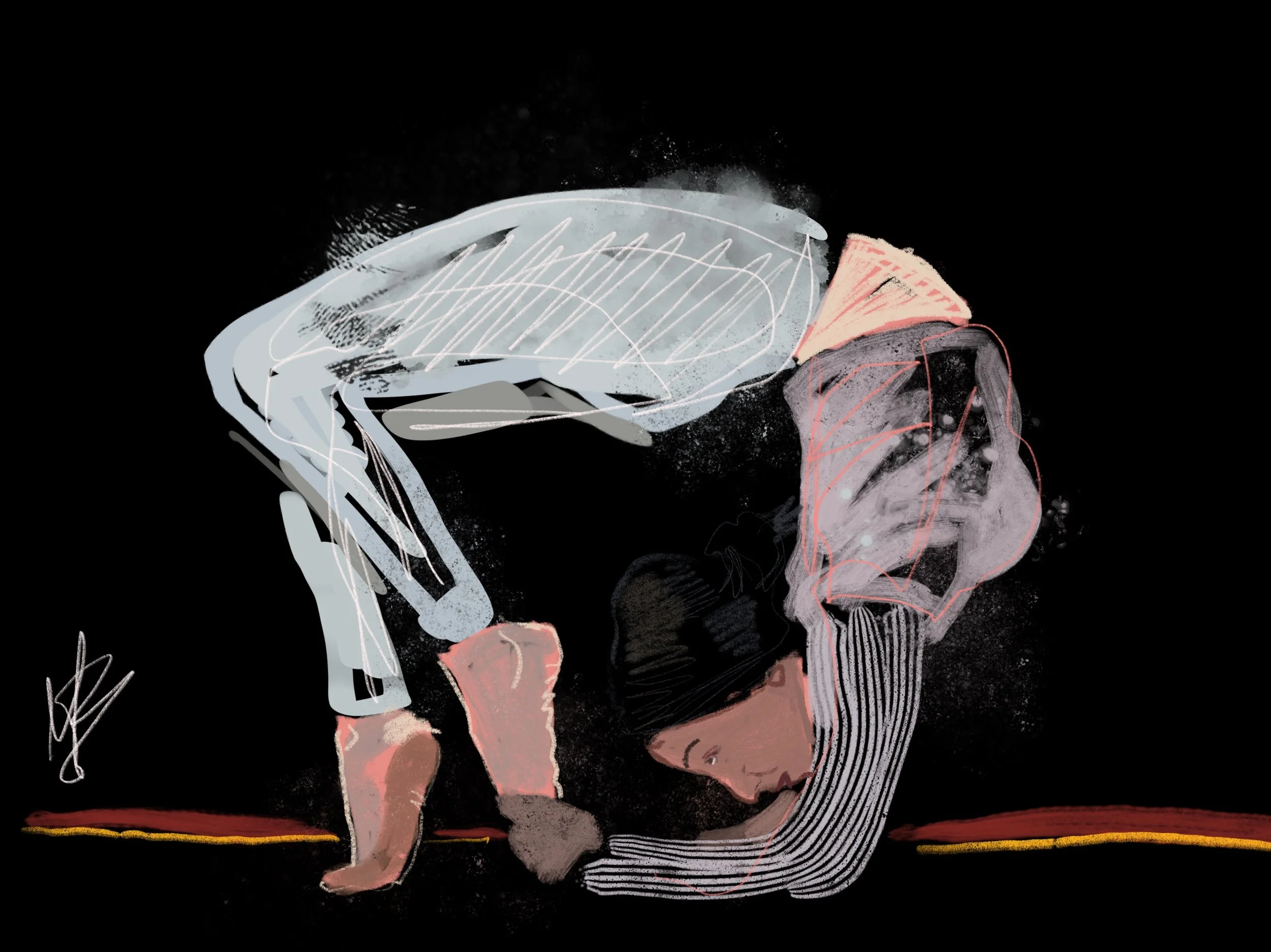 Even if you don’t have much, share what you’ve got. It might make more of a difference than you’d ever imagine | art inspired by @gabriella.dondero @aloyoga @alolosangeles #yoga #yogi #yogaart