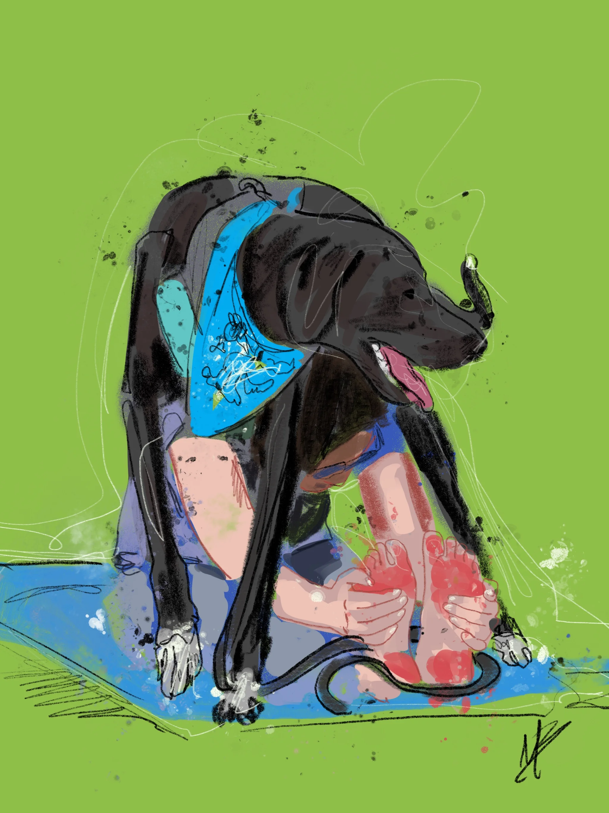 Togetherness. For a good cause | art inspired by @la_la_lisa_  @thesatoproject #yoga #doga #yogi #yogaart #yogaartist #rescue 
