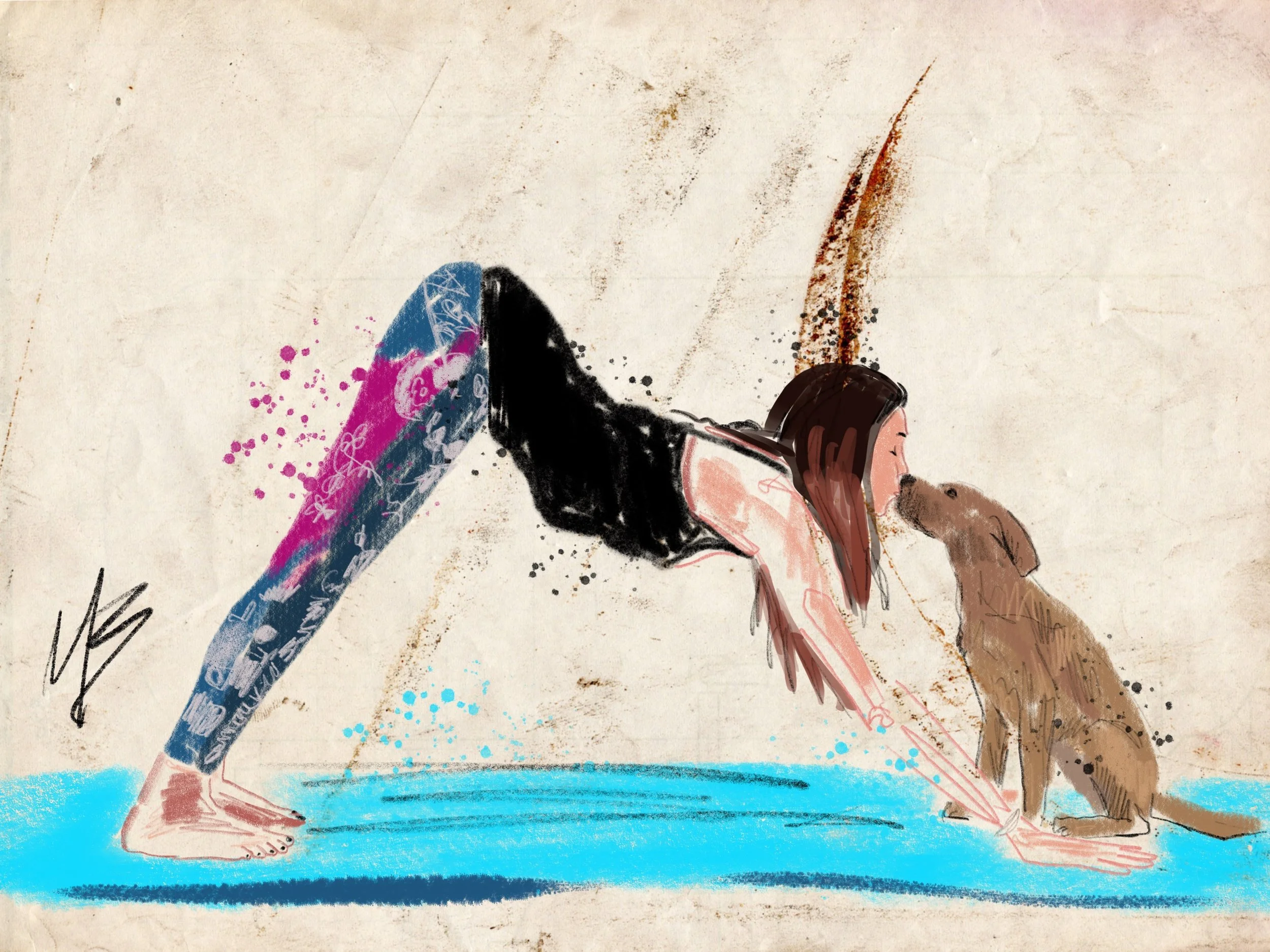 Don’t play alone. Fun is better with friends. | Art inspired by @balance_and_breathe_ @sweatybetty @liforme #yoga #yogi #yogaart #yogaartist #doga 