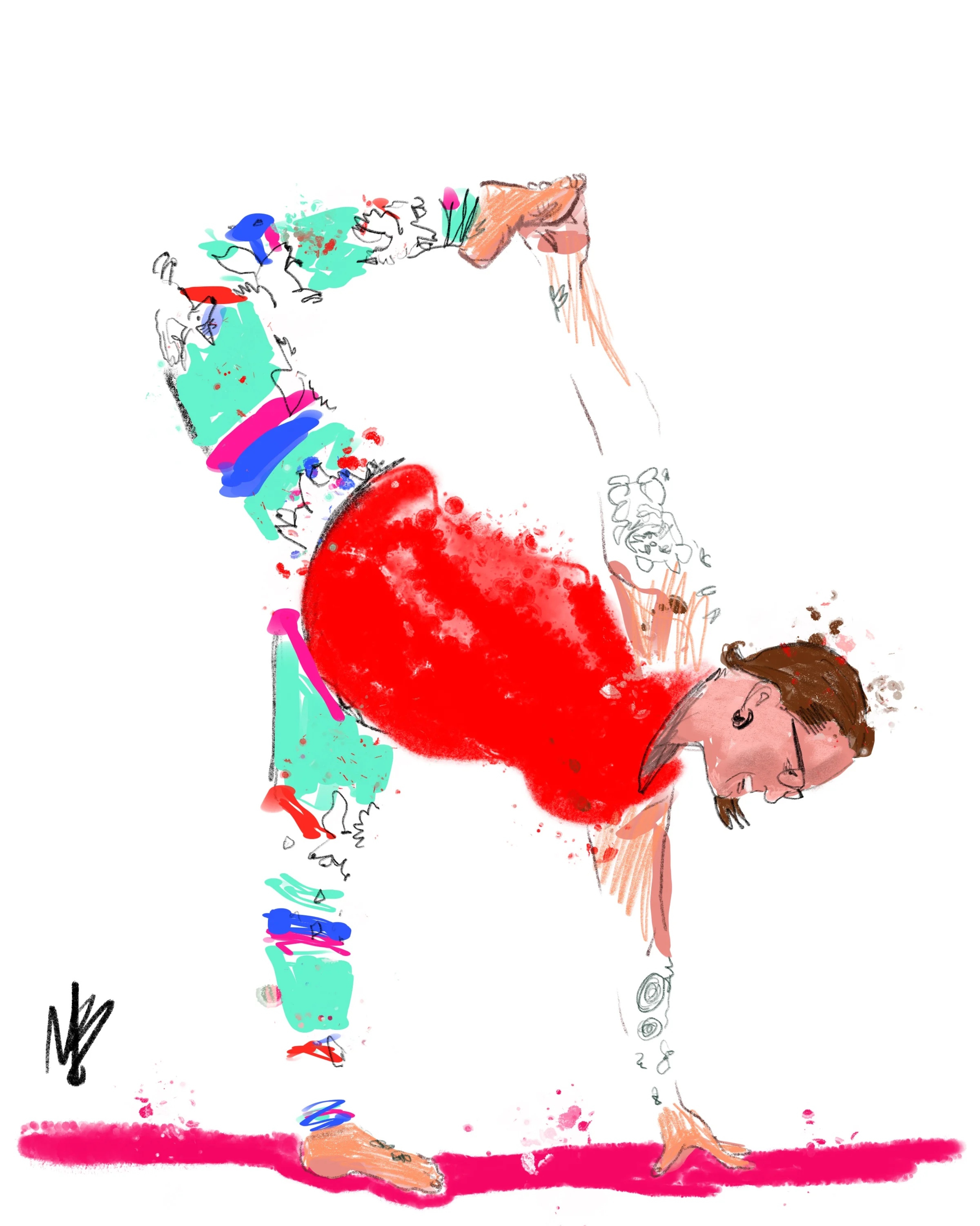 Happy Friday! I “met” @kati.marianna.yoga last year through Instagram when she commissioned a special yoga art portrait for her sister. #yoga #yogi #yogaart #yogaartist #fitness 