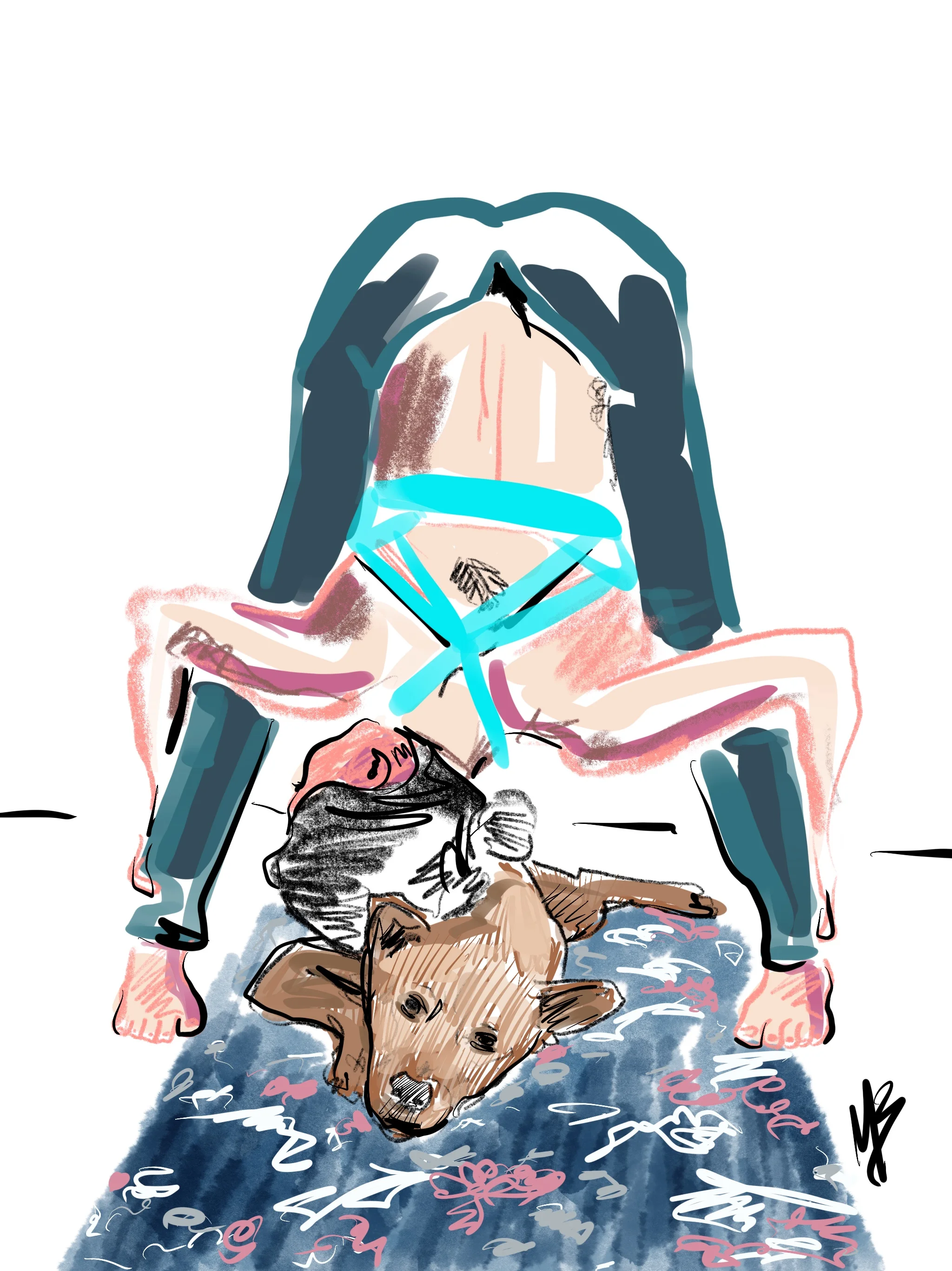 Weekends are for friends | art inspired by @valdasaur @mysugarmat #yoga #doga #yogi #yogaart #yogaartist 