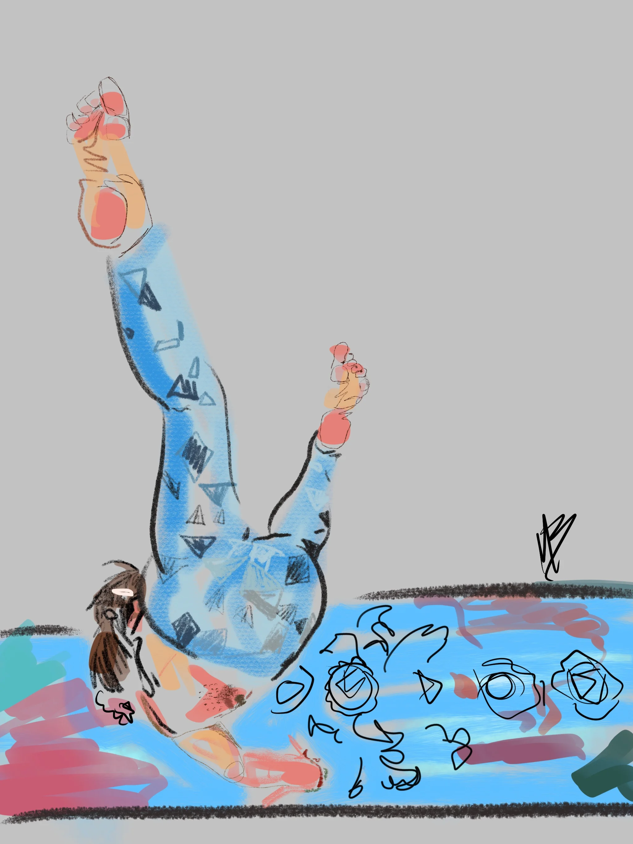 Reach for the sky however you can. Just don’t stop reaching. | art inspired by @martinakalos_ @asanamat.it #yoga #yogi #yogaart #yogaartist #fitness 
