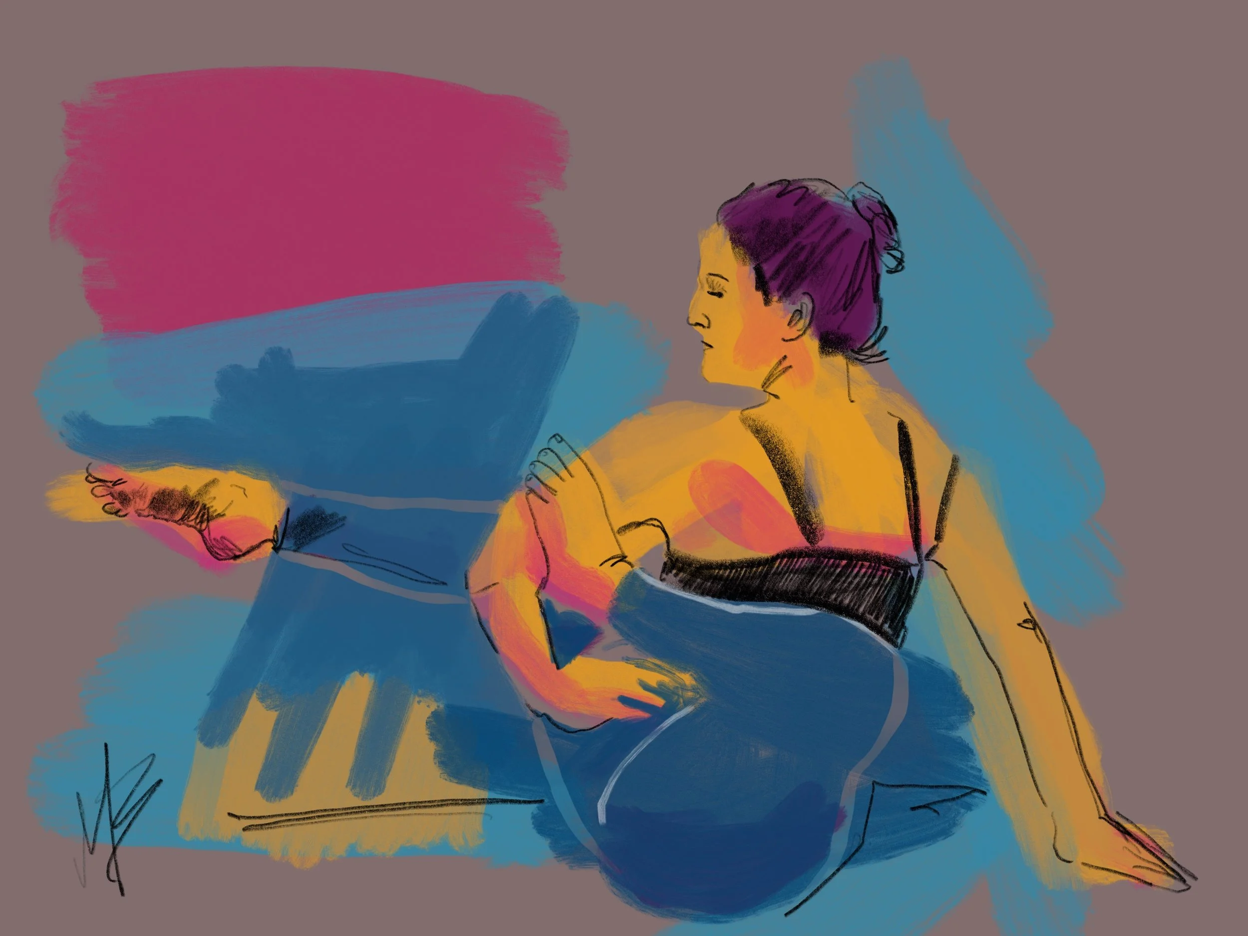 Be free with grace. Give it and receive it. | art inspired by @aahenslee #yoga #yogi #yogaart #yogaartist #fitness 