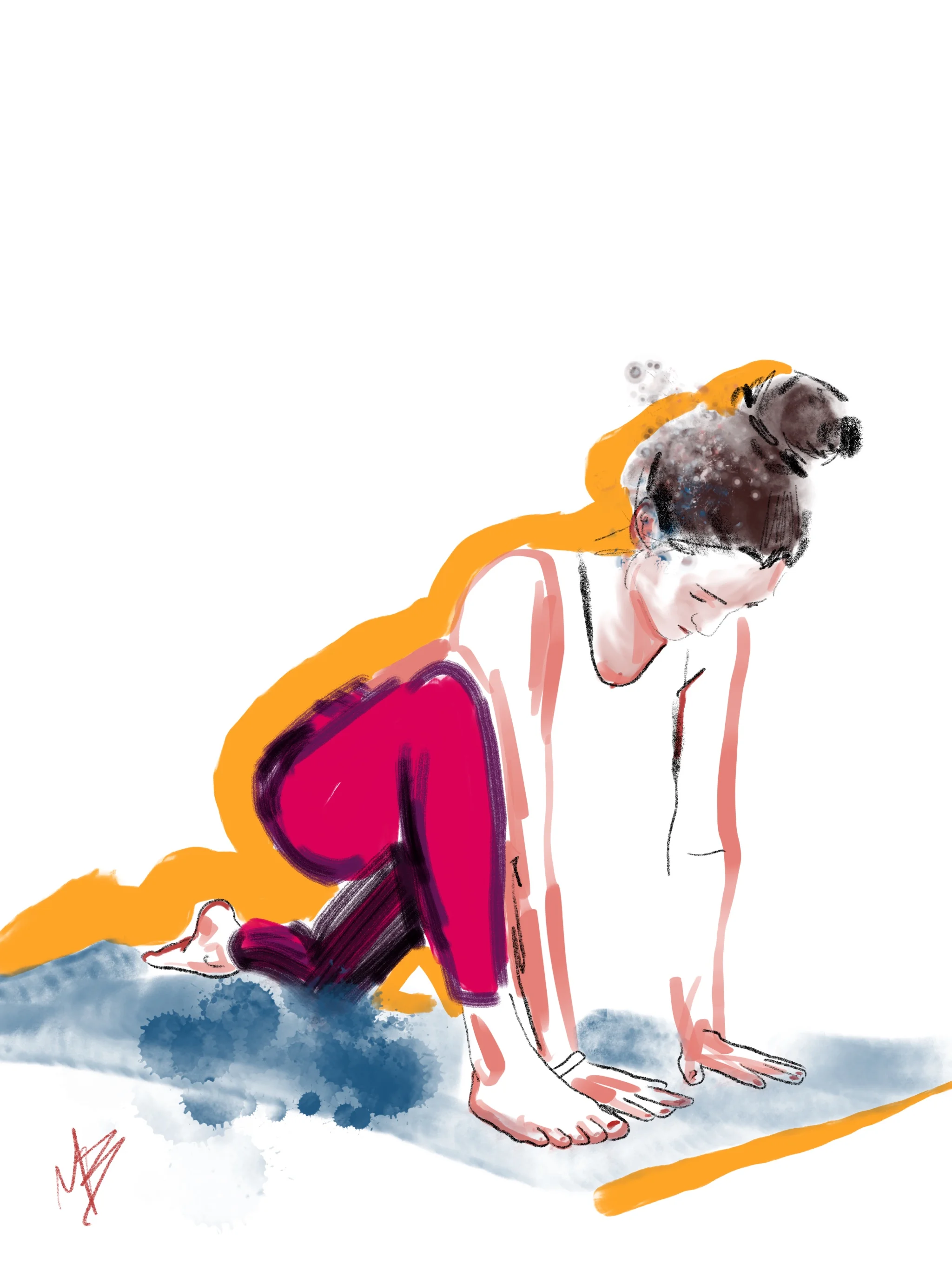 And just like that. Sunday night again. | art inspired by @myveryown.journey @jadeyogamats @varley @yoga.forlife.me @yoga.everydamnday #yoga #yogi #yogaart #yogaartist #fitness 