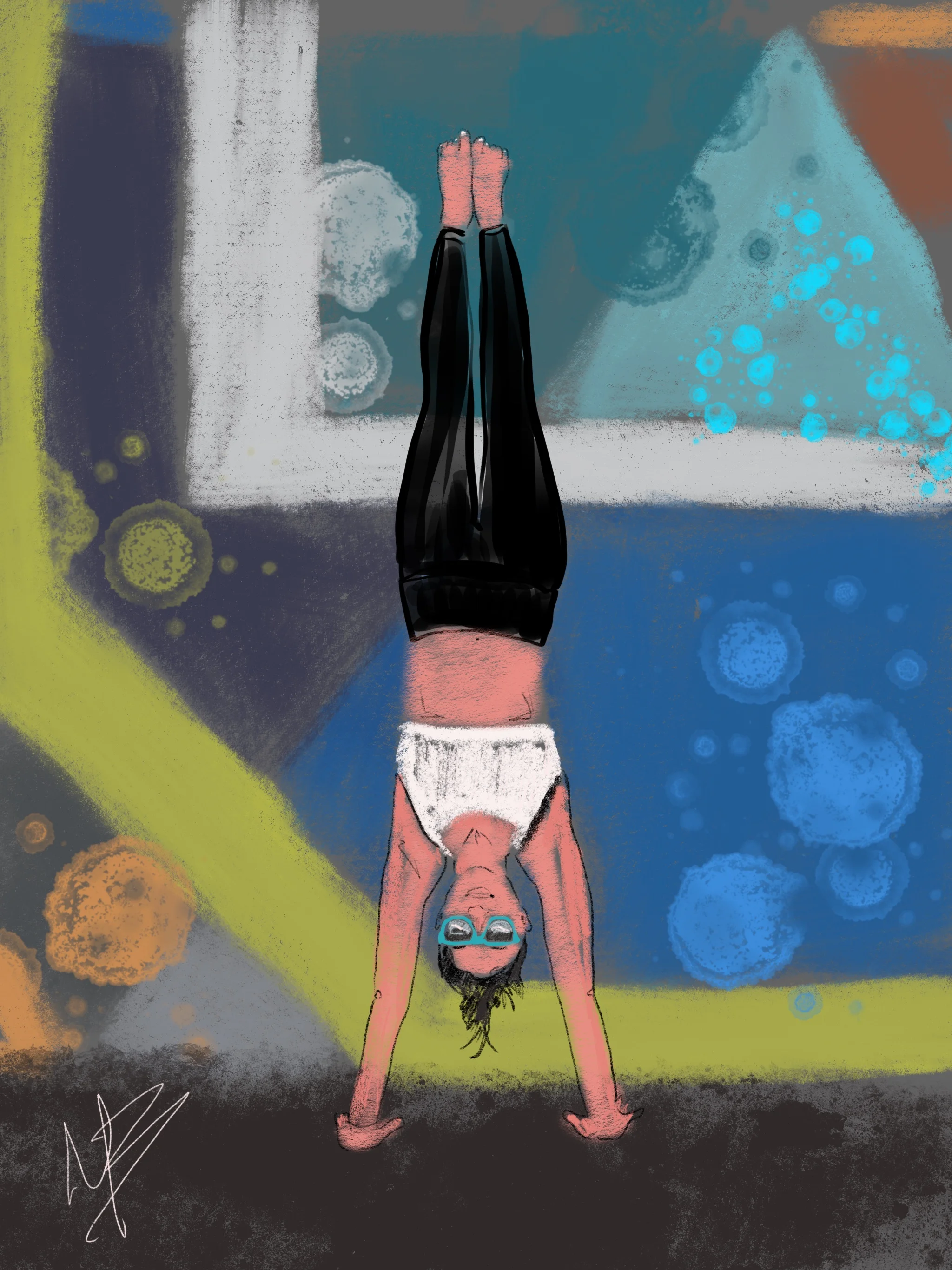 Change your perspective. Change your world. | art inspired by @daninyc926 @virasun @powwowworldwide #yogi #yoga #yogaart #yogaartist #handstand 