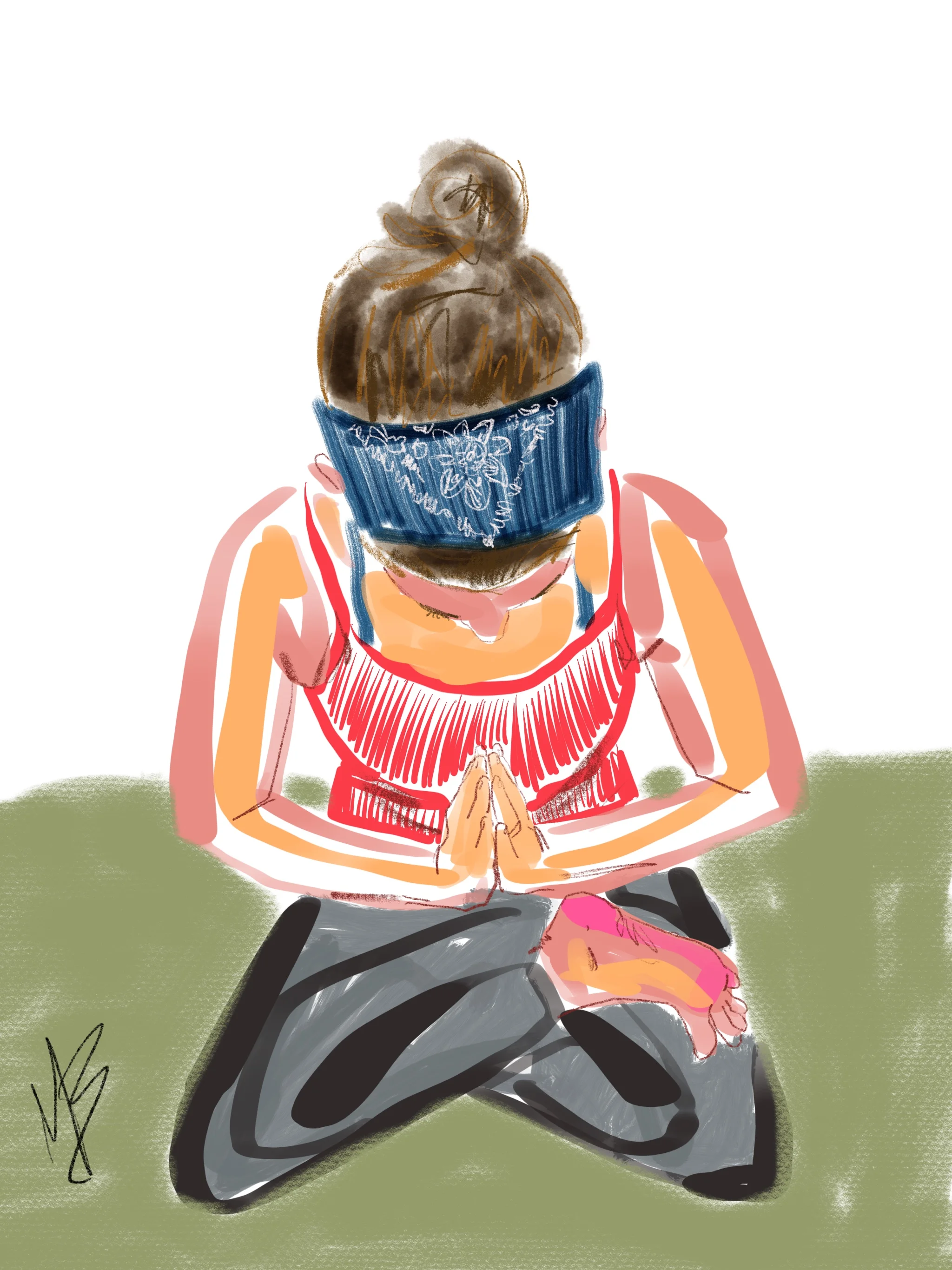 Rest easy. Peaceful vibes. | art inspired by @thelauralambert #yogi #yoga #yogaart #yogaartist #fitness 