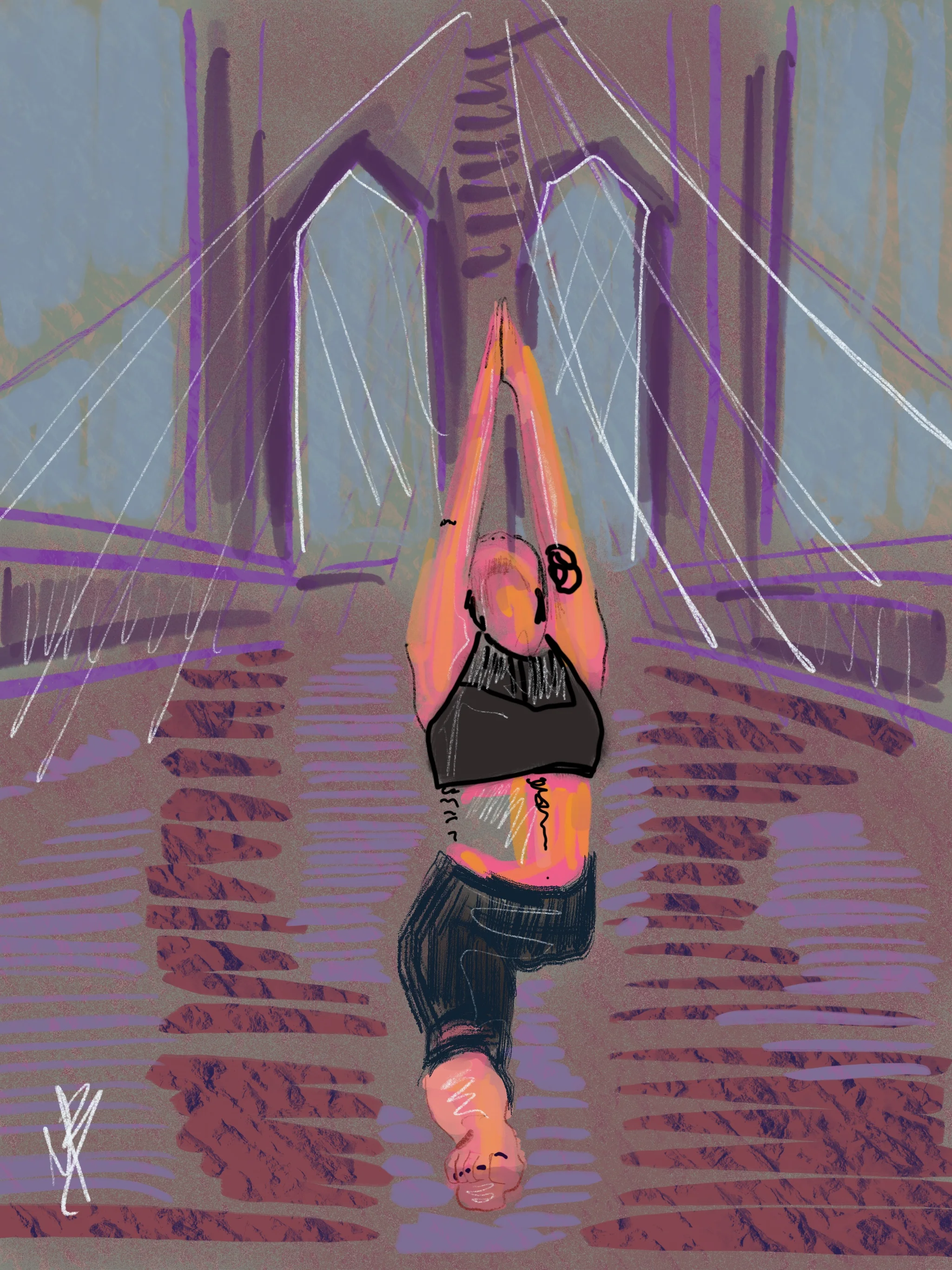 Build bridges. You might be surprised where they lead. | arti @ericachenyoga @pablo_ci @yogavidanyc #yoga #yogi #yogaart #yogaartist #fitness 