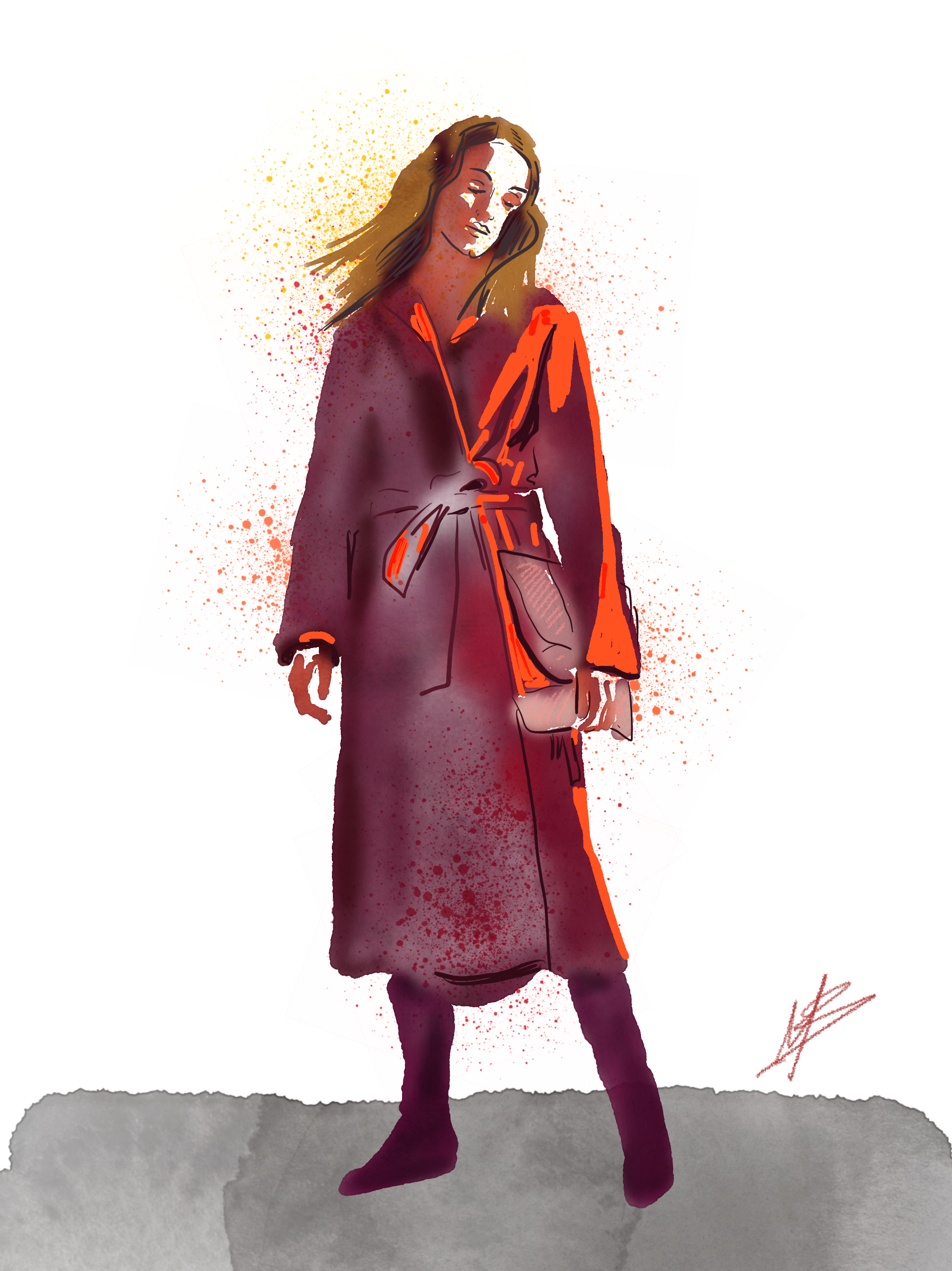 Change is in the air. Fall is coming. | art inspired by @solstice_mag @juliemarchphoto @taminavonribaupierre @melanie_sharmin @astridronnborn @louisamodels #art #artist #red #model #illustration