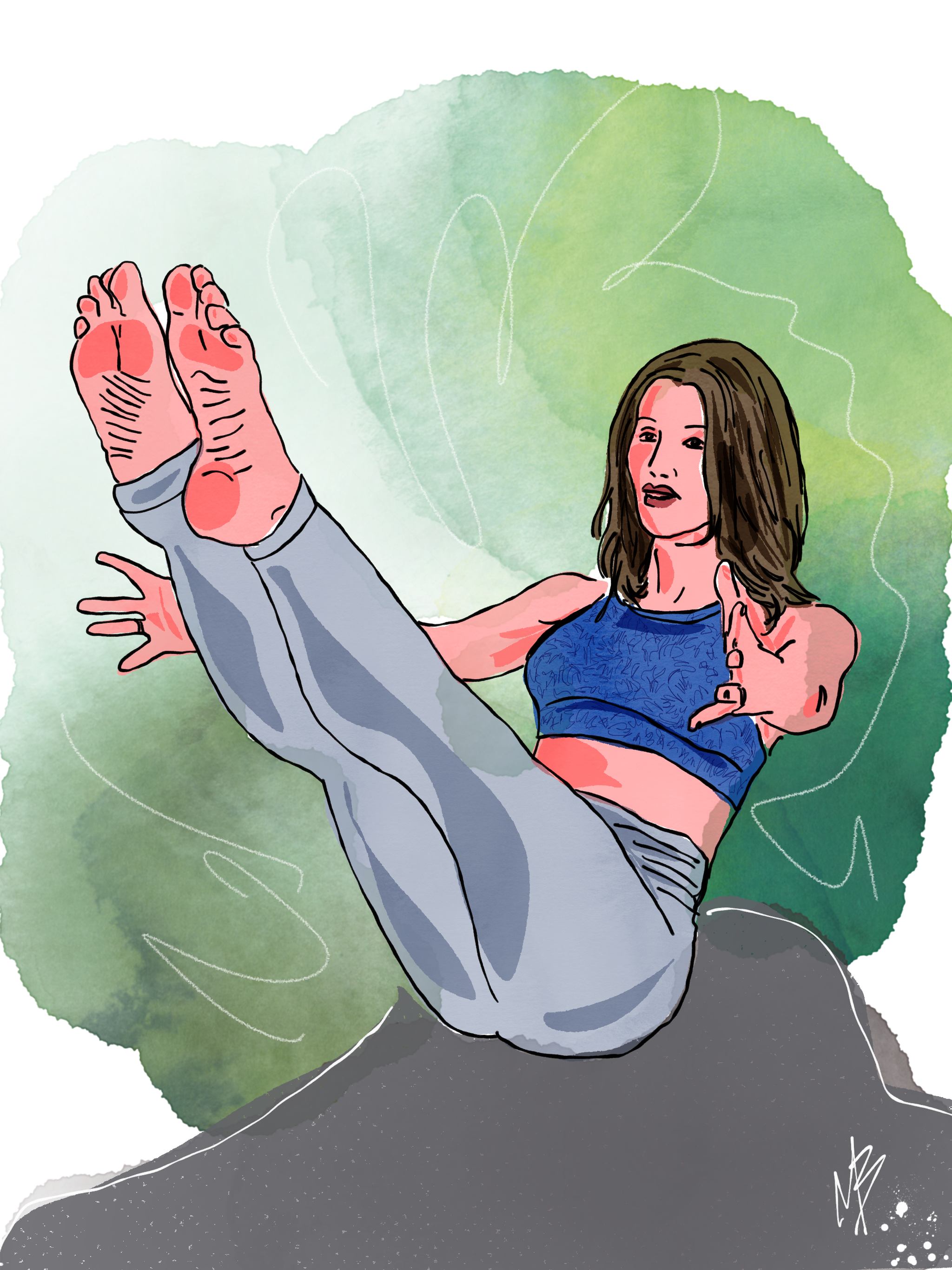 There are times you feel stretched to the point of almost snapping. But then you don’t snap. And you’ve been someplace you’ve never been before. | art inspired by @barker_beauty #yoga #yogi #yogaart 