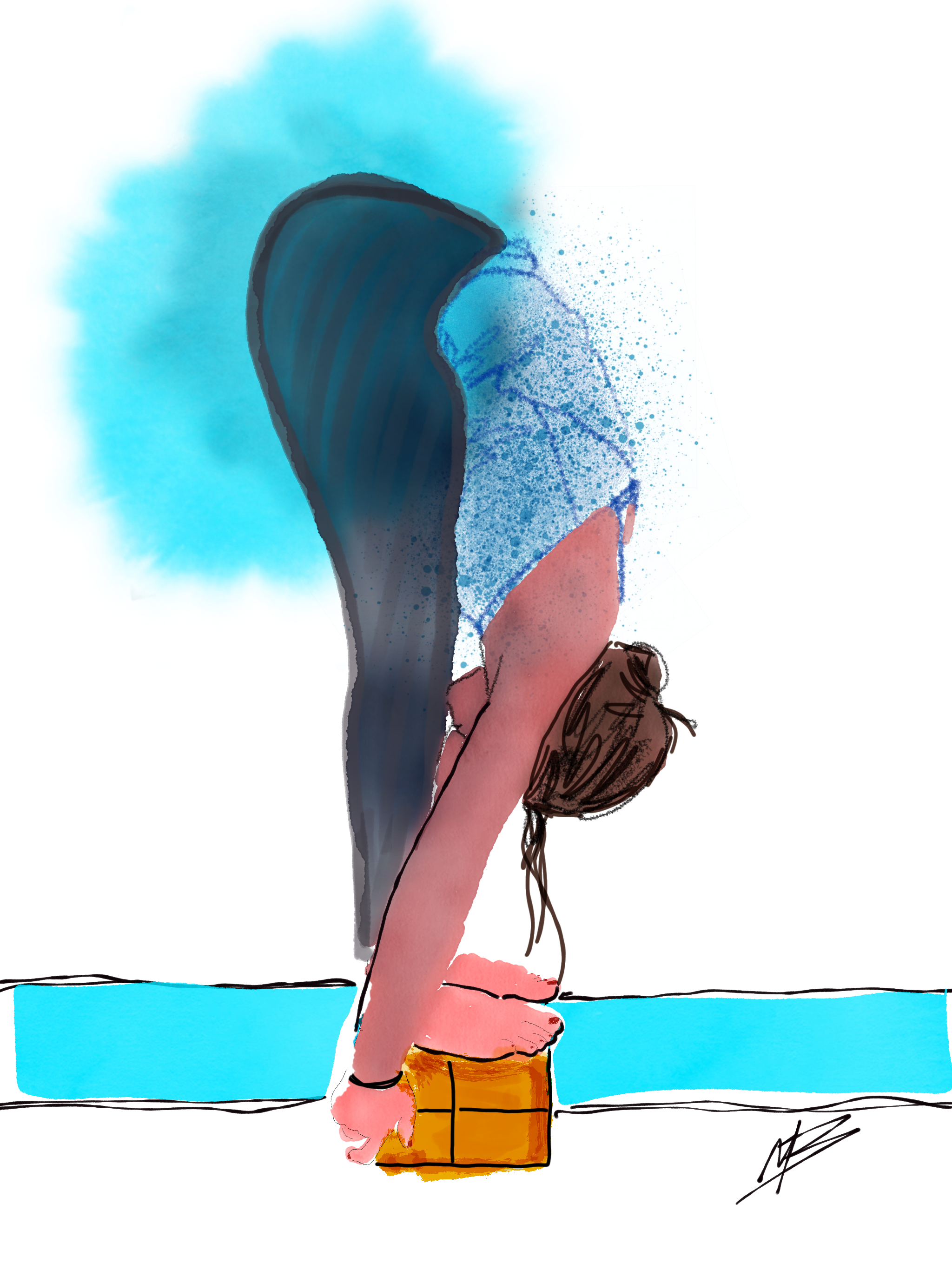 Reach. Then reach for more. | art inspired by @shestands @yogamyjo #yoga #yogi #yogaart #yogaartist #fitness 