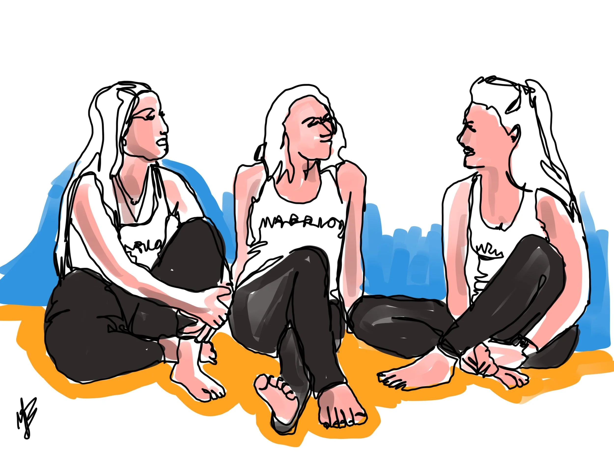 Who’s your tribe? - continuous line drawing | art inspired by @thetribe4warriors @starlordhoops @littlelotuslou @meglangrehr #yoga #yogi #yogaart #yogaartist #tribe 