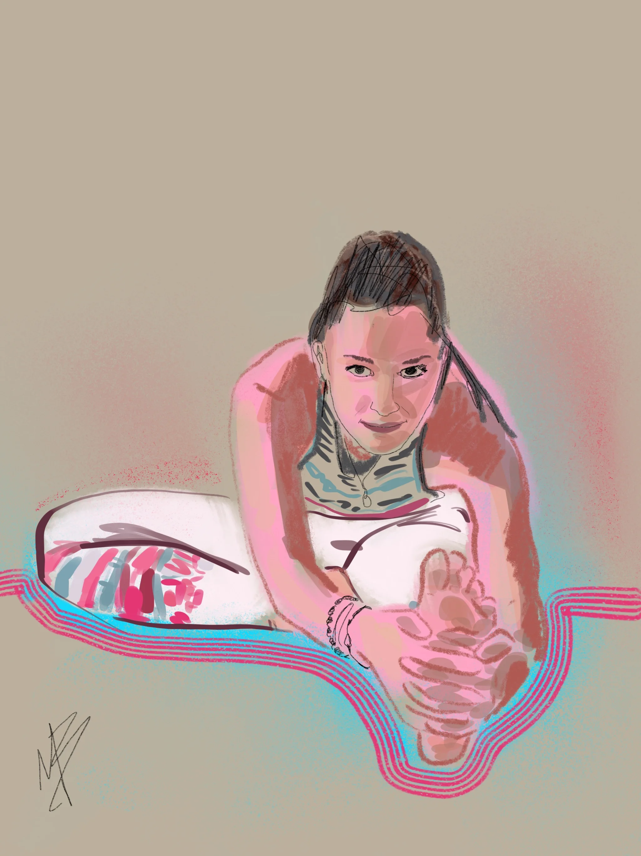 Let the process unfold. Don’t rush it. Value patience and let it do its work. | art inspired by @claudia__casanova @onzie #yoga #yogi #yogaart #yogaartist #patience 