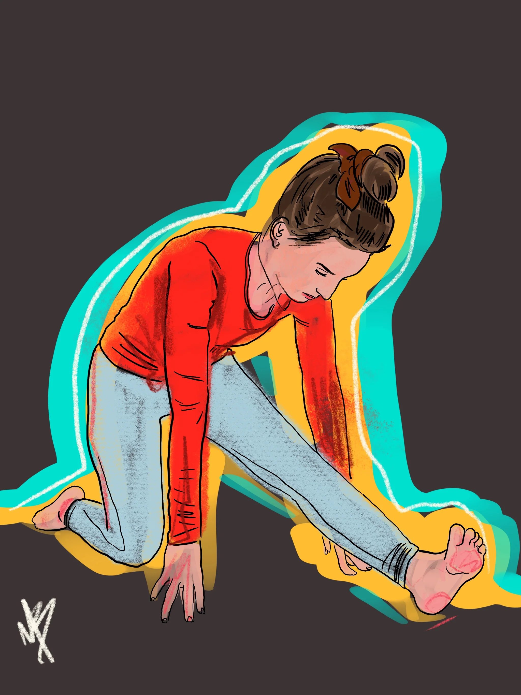 When everything feels like an uphill struggle. Just think of the view from the top. Art inspired by @kelleyapril @aloyoga #yoga #yogi #yogaart #yogaartist #fitness 