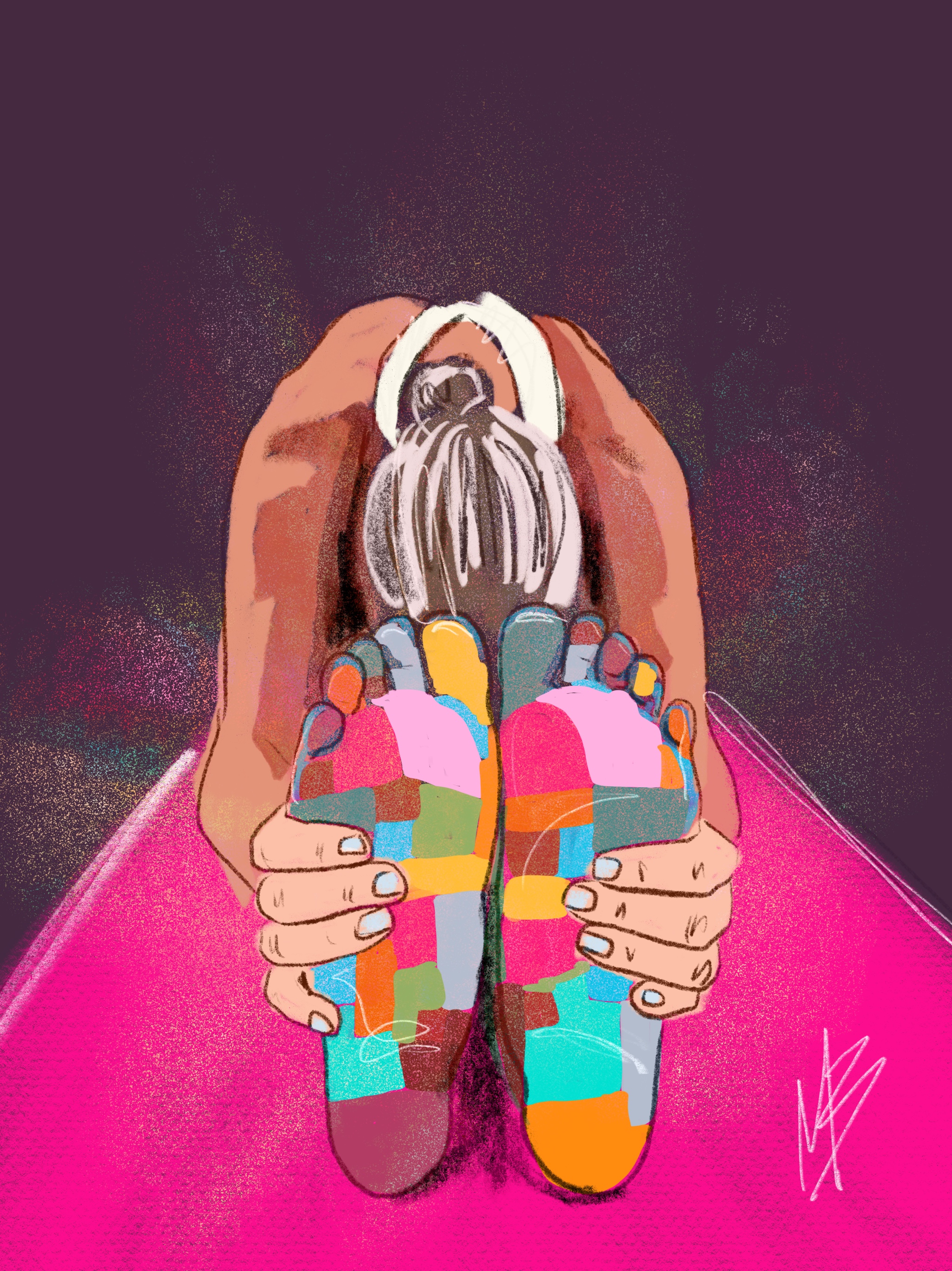 Wherever you step leave a little piece of you, to make the world a better place. | art inspired by @stinza @saratickle #yoga #yogi #yogaart #yogaartist #color