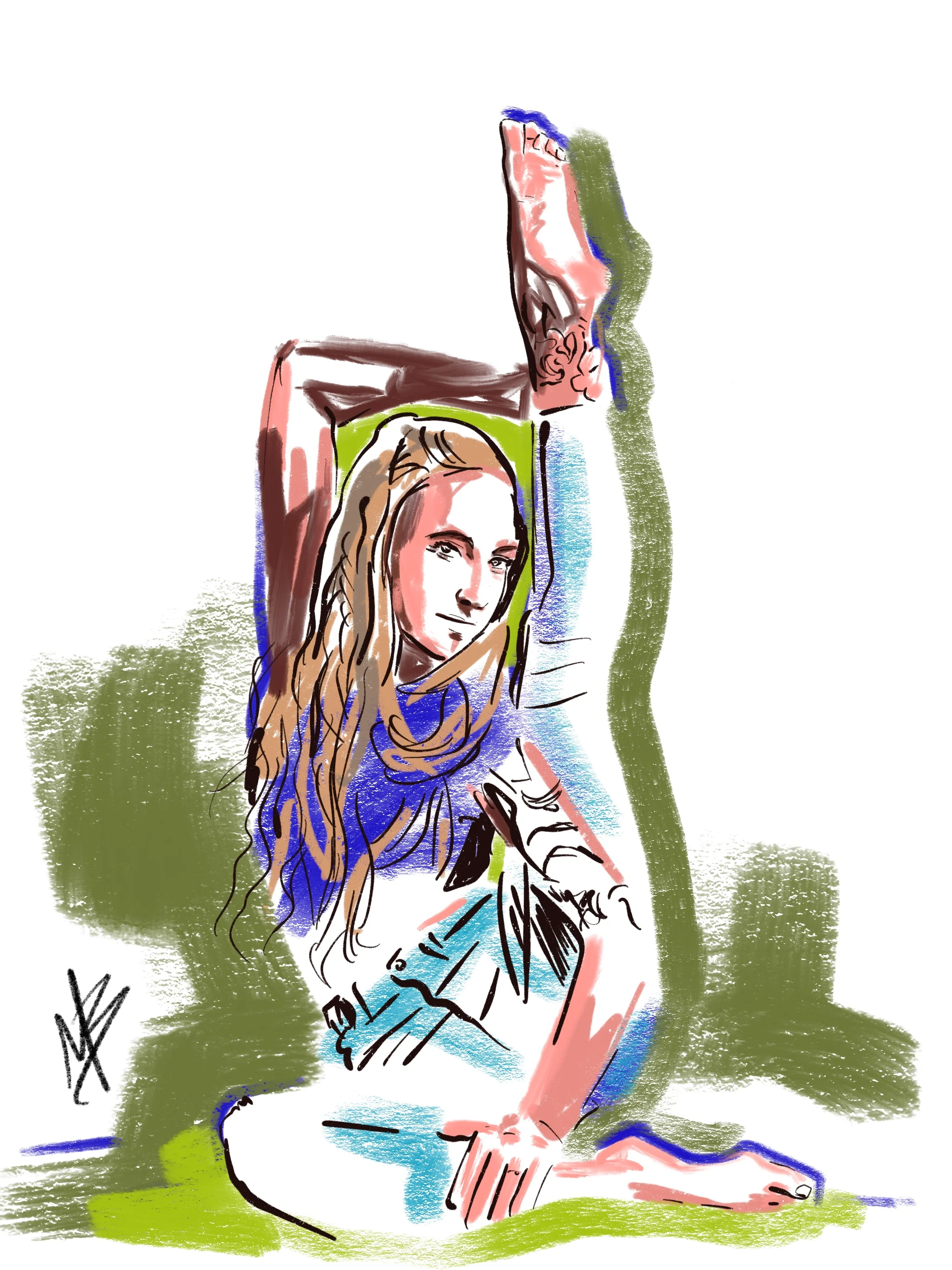Weekend vibes. | art inspired by @mariellvikkisk @alinakocher @jenayyoga @aloyoga #yoga #yogi #yogaart #yogaartist #fitness 