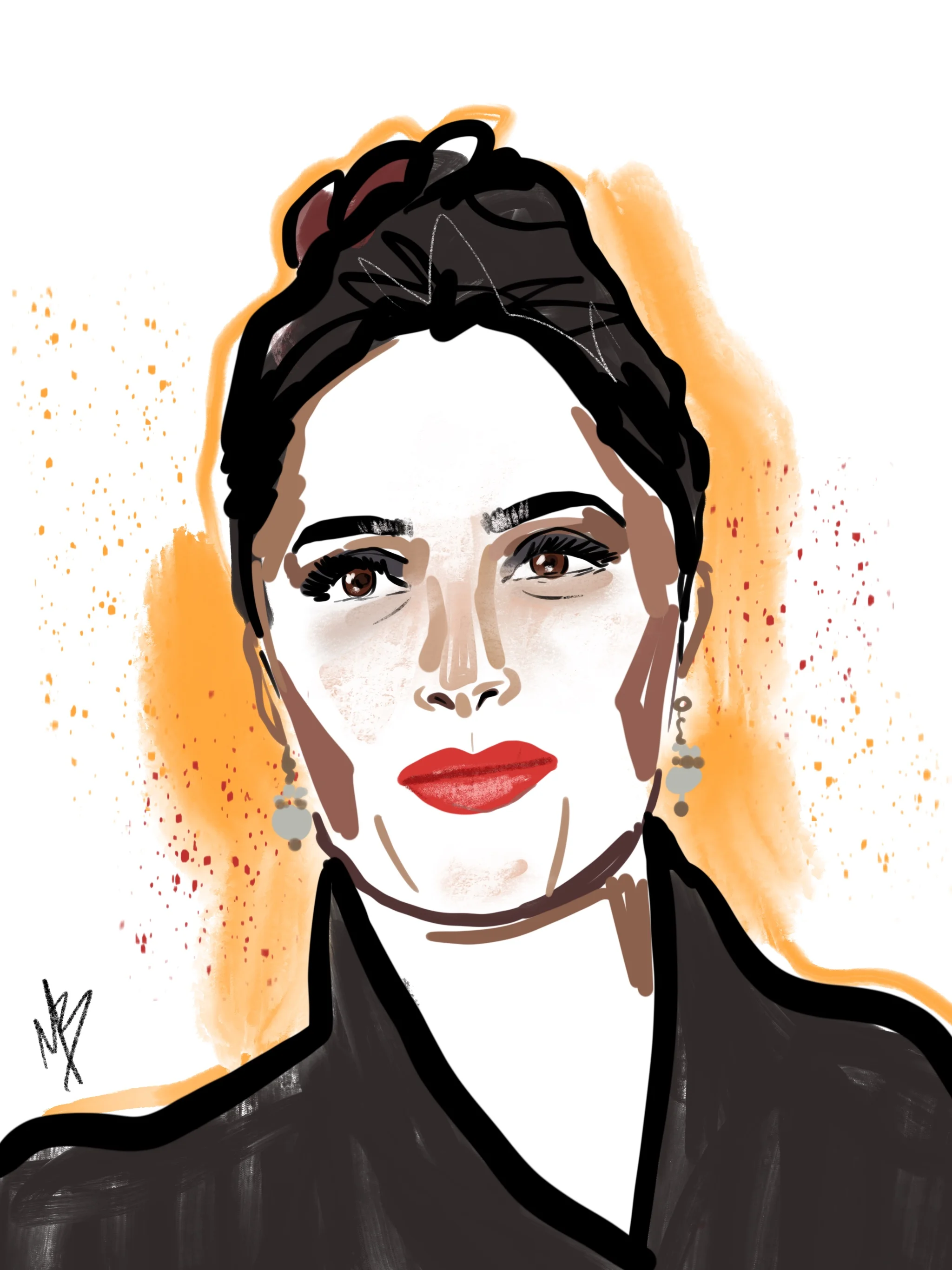 Is it me or does Salma Hayek never age? Art inspired by @salmahayek @gucci @annabelleharron @robertvetica @missjobaker    #salmahayek #art #actress #artist #illustration #illustrator #drawing #style
