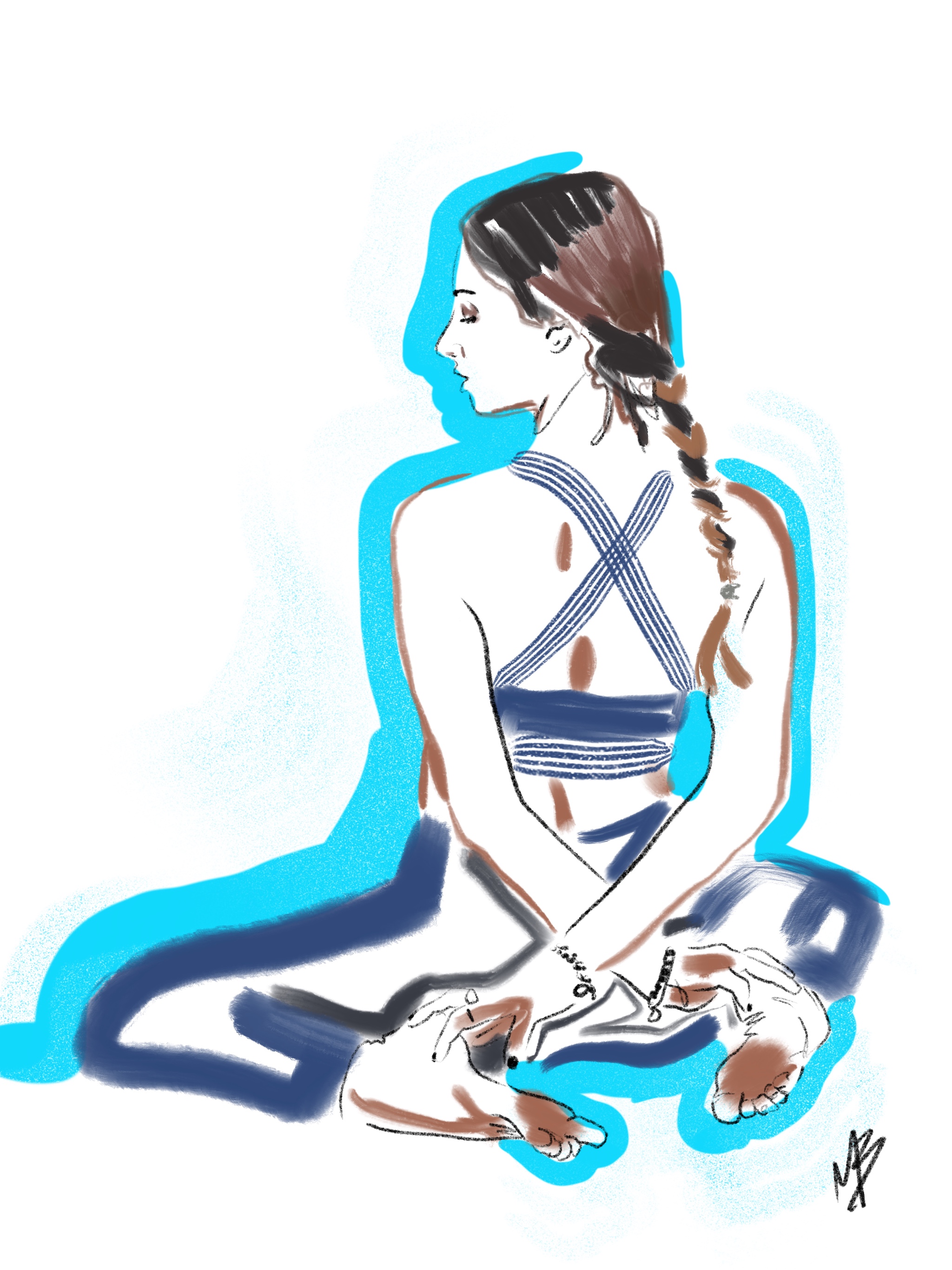 Quietly collect your thoughts. | art inspired by @danielaamkie    #yoga #yogi #yogaart #yogaartist #fitness 