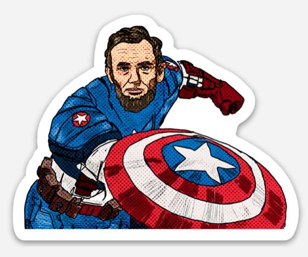 Cap'n Abe' Merica Die Cut Sticker