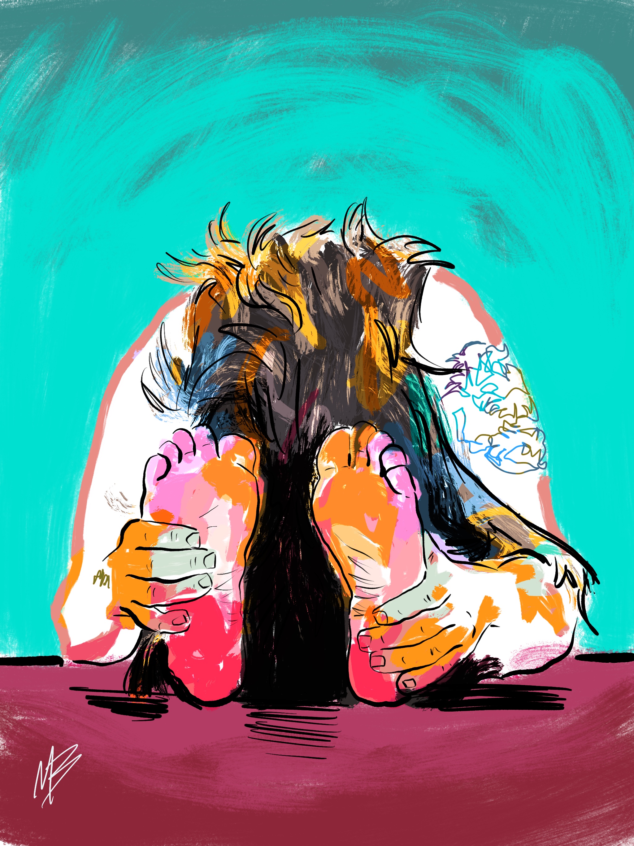 Storm all around, peace all with in. | inspired by @bitchinhousewife    #yoga #yogi #yogaart #yogaartist #color 