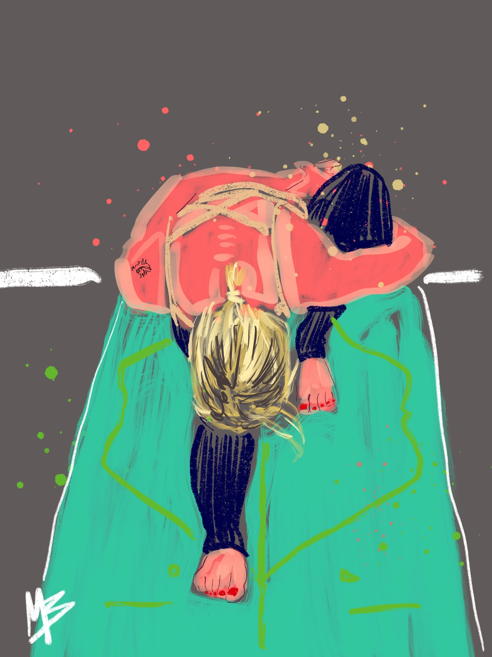 Sometimes it’s putting your head down, closing your eyes. Taking a moment for what us swirling around you. Peace might be closer than you think. | art inspired by @endamissy @liforme @aloyoga 