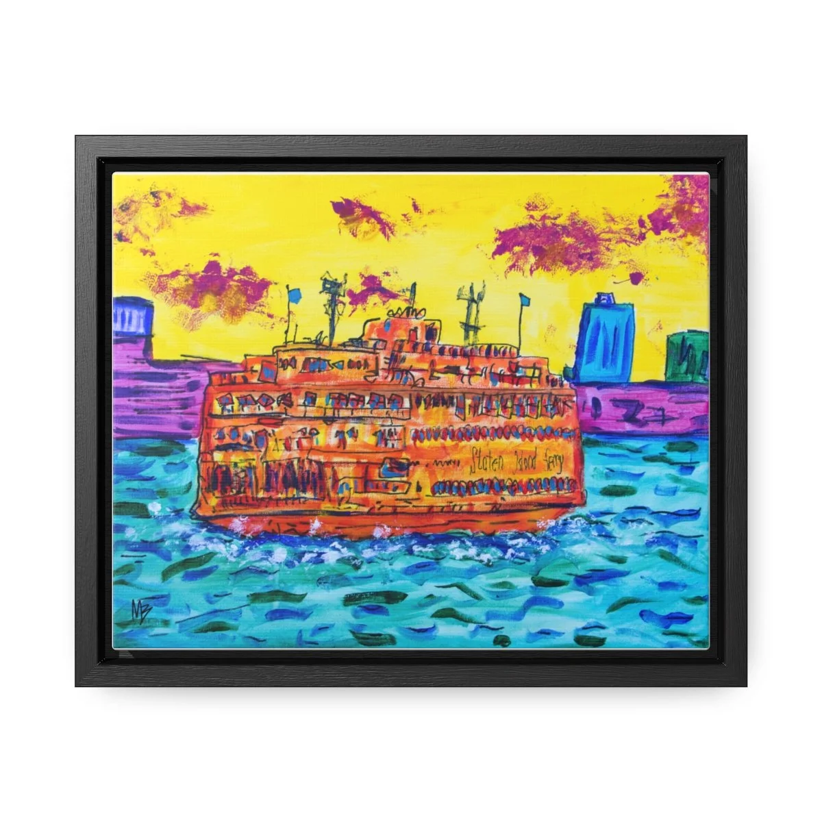 Staten Island Ferry Canvas Wrap, Horizontal Frame
