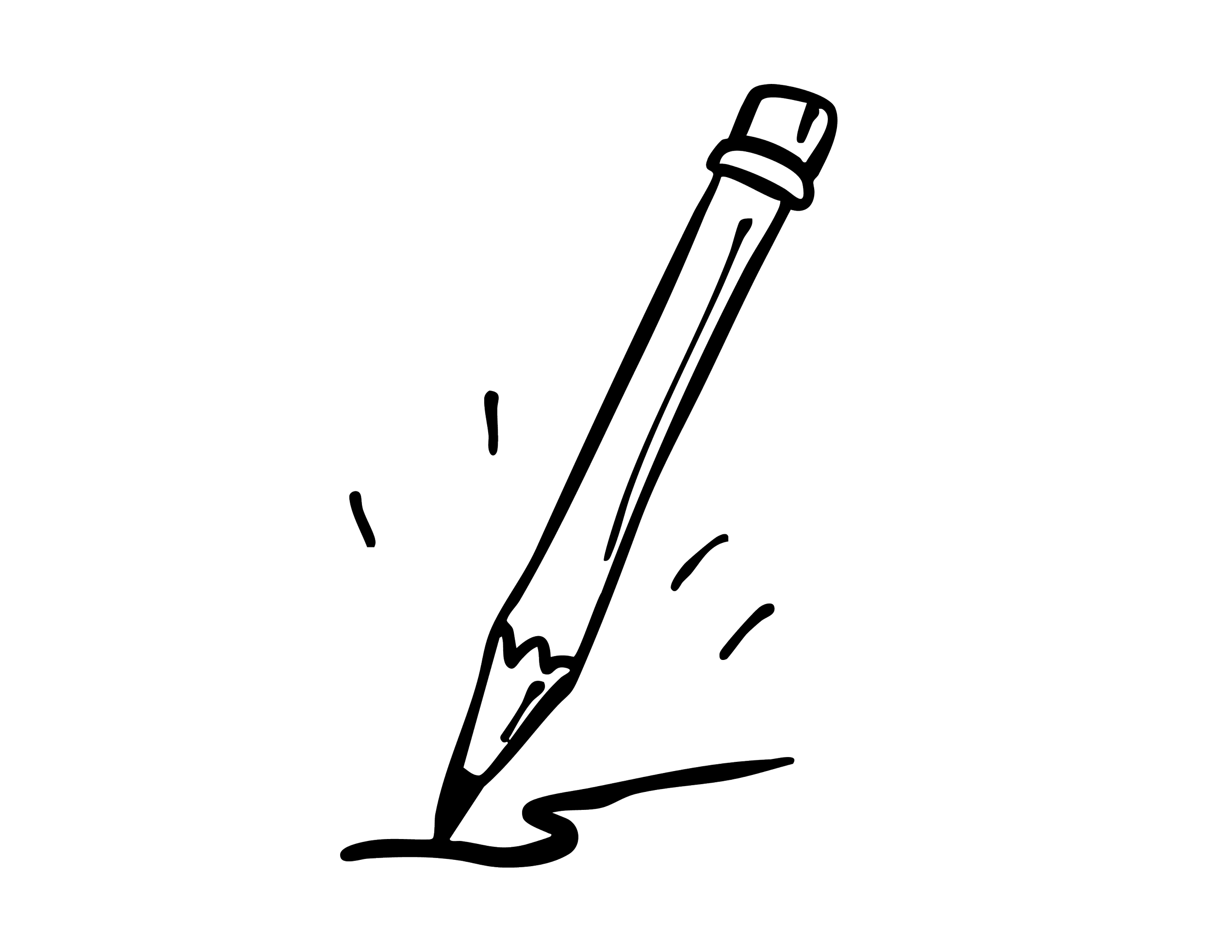 Line drawing of a pencil, drawing.