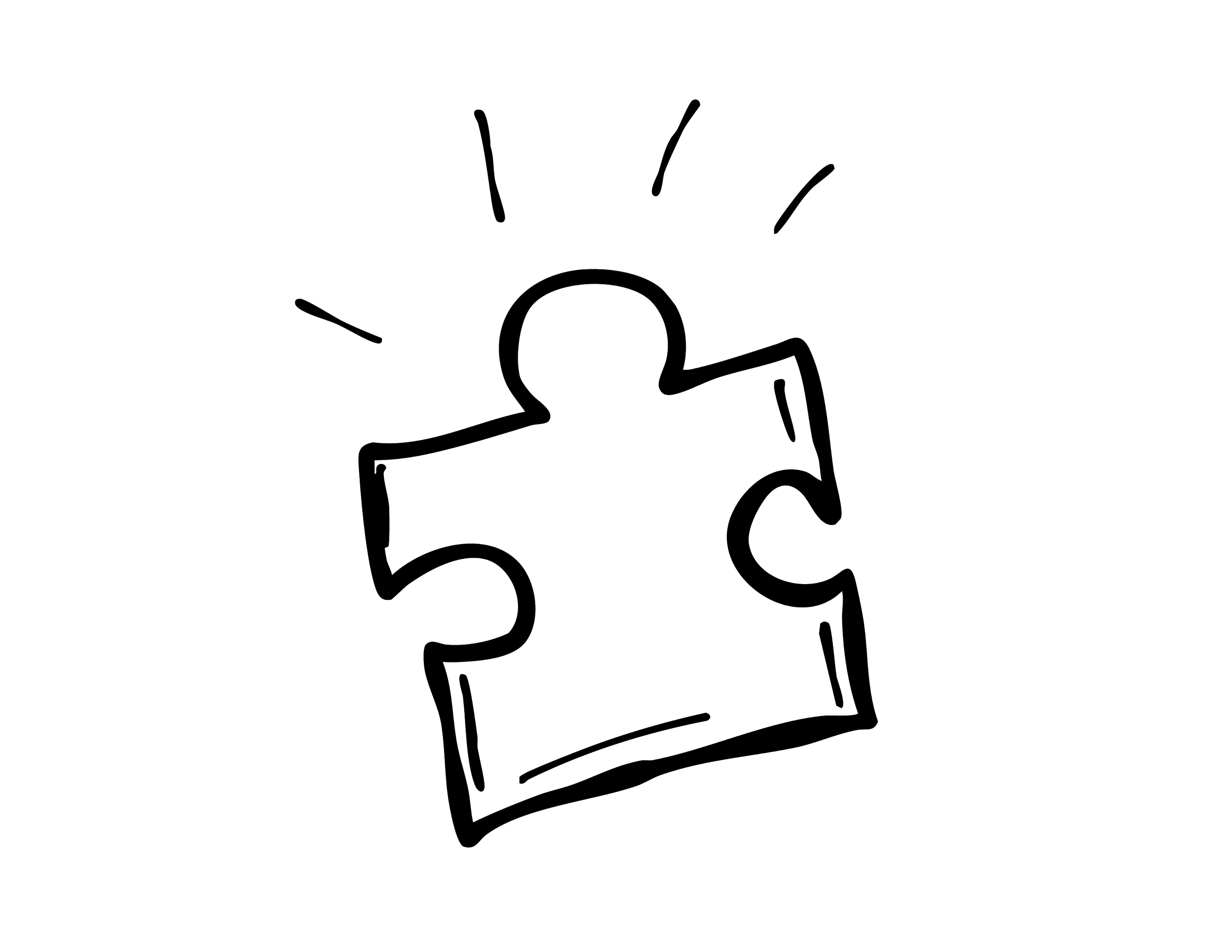 Outline drawing of puzzle piece.