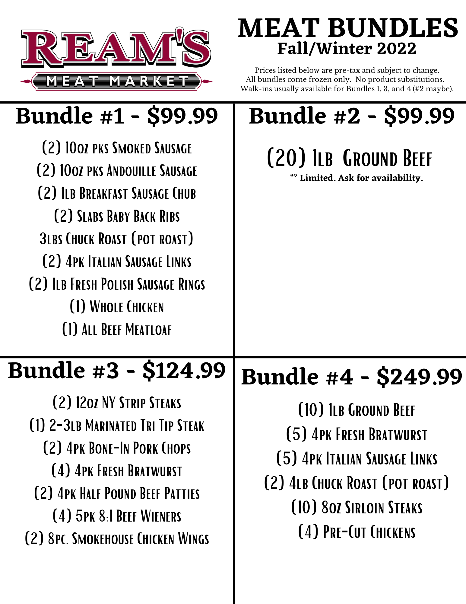 Our Products — Ream's Meat Market