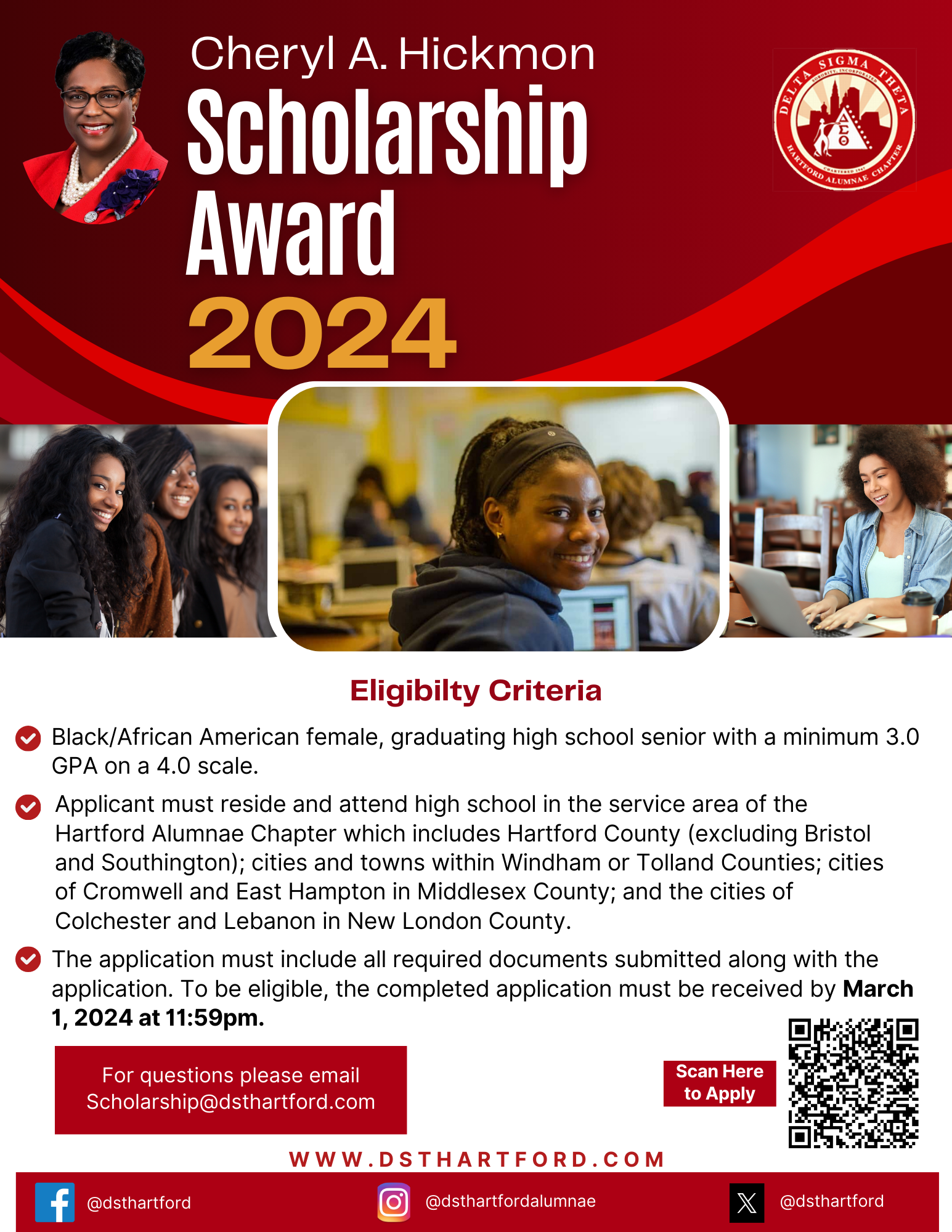 Cheryl A. Hickmon Scholarship Award Application — Delta Sigma Theta