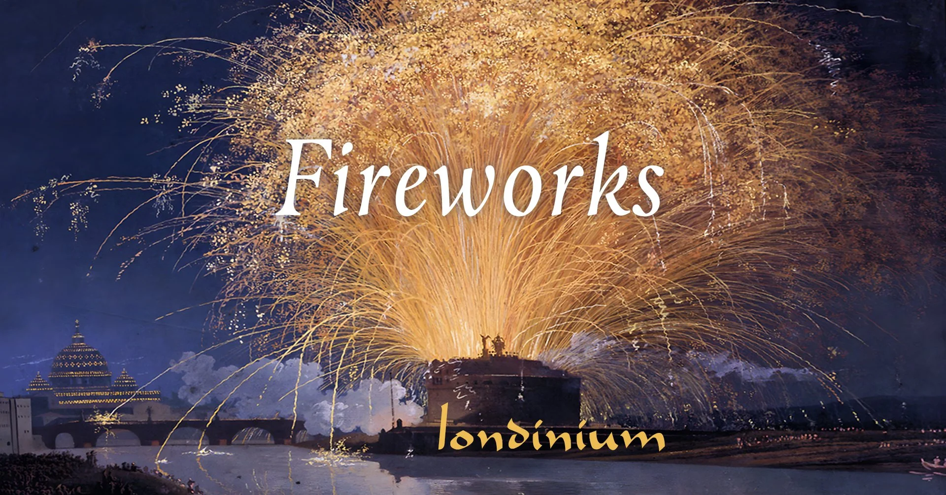 Jacob Hackert: Fireworks over Castel Sant’Angelo in Rome.