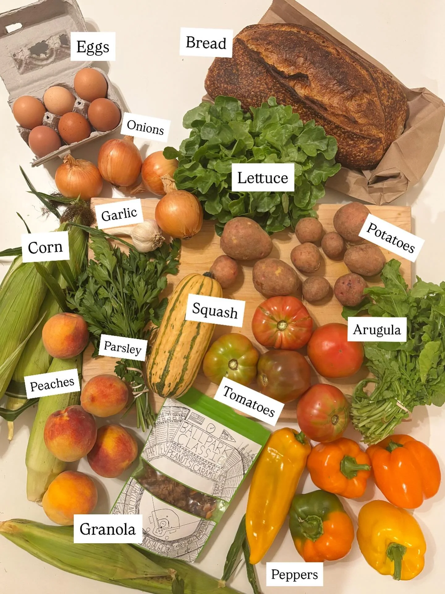 This week&rsquo;s vegetable share &mdash; it&rsquo;s starting to feel like fall! Plus a few add on shares (fruit! granola! bread! eggs!)