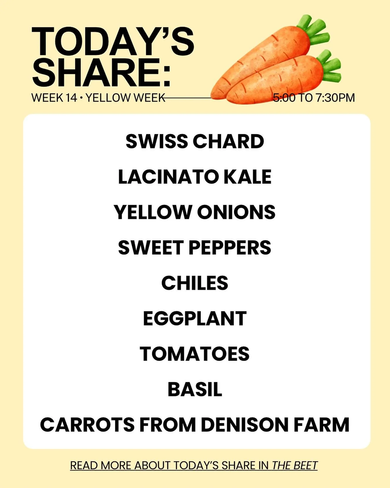 Fruit: Yonder Farm&rsquo;s peaches
Extras: bread, eggs, granola, mushrooms