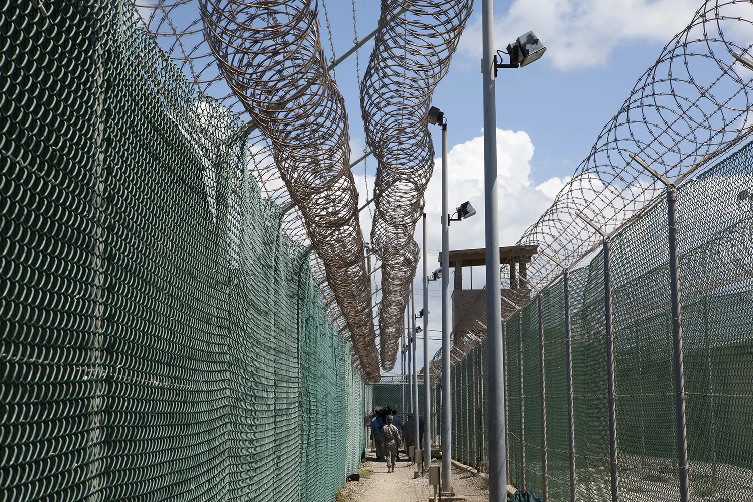 The walkway in Camp Delta between the sniper netting and the camp itself Guantanamo Bay Detention Camp Caimanera, Cuba. 2013