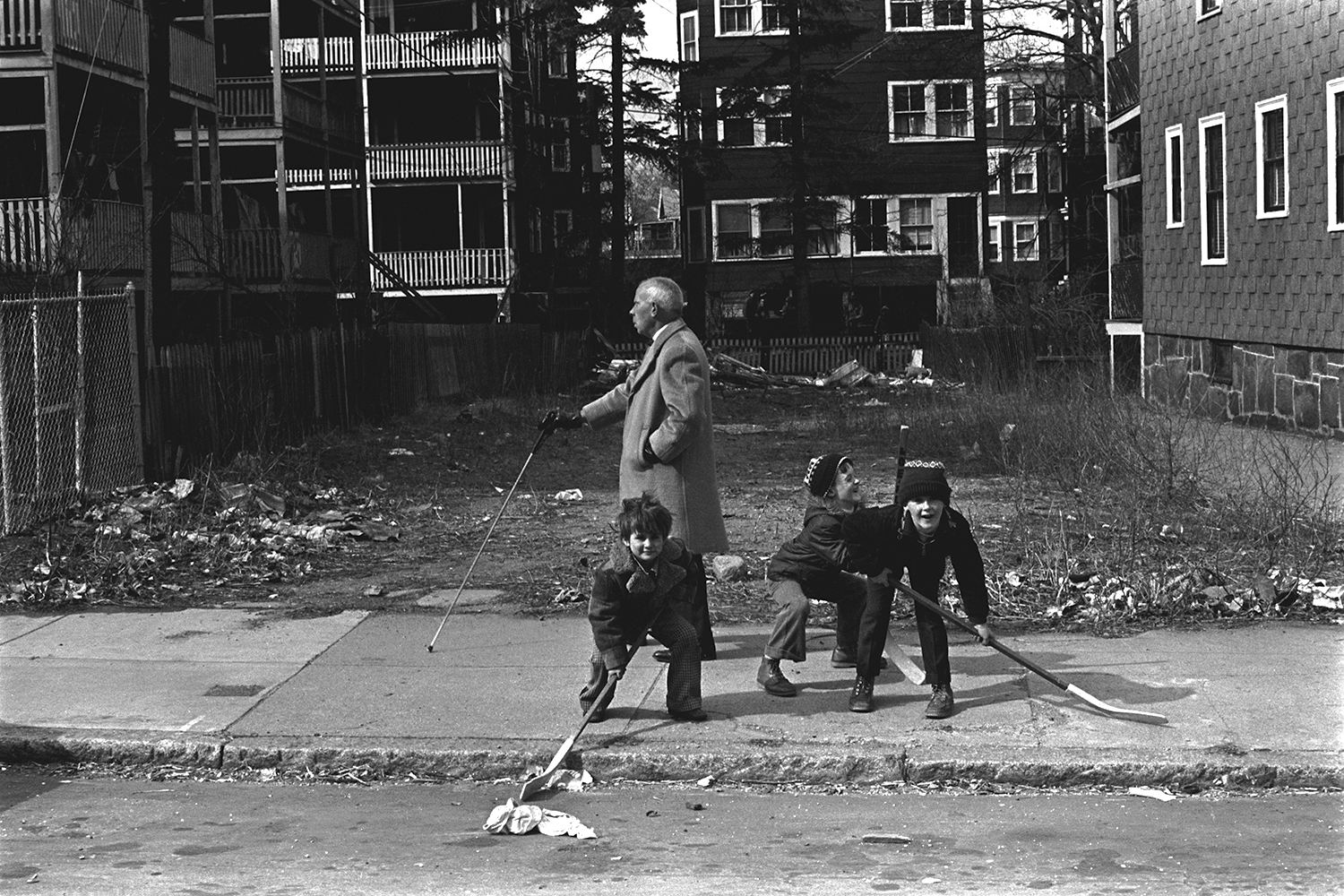   Boys with sticks  Dorchester, MA. &nbsp;1975 