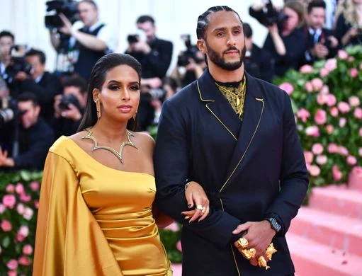 Nessa Diab and Colin Kaepernick in Custom Pyer Moss