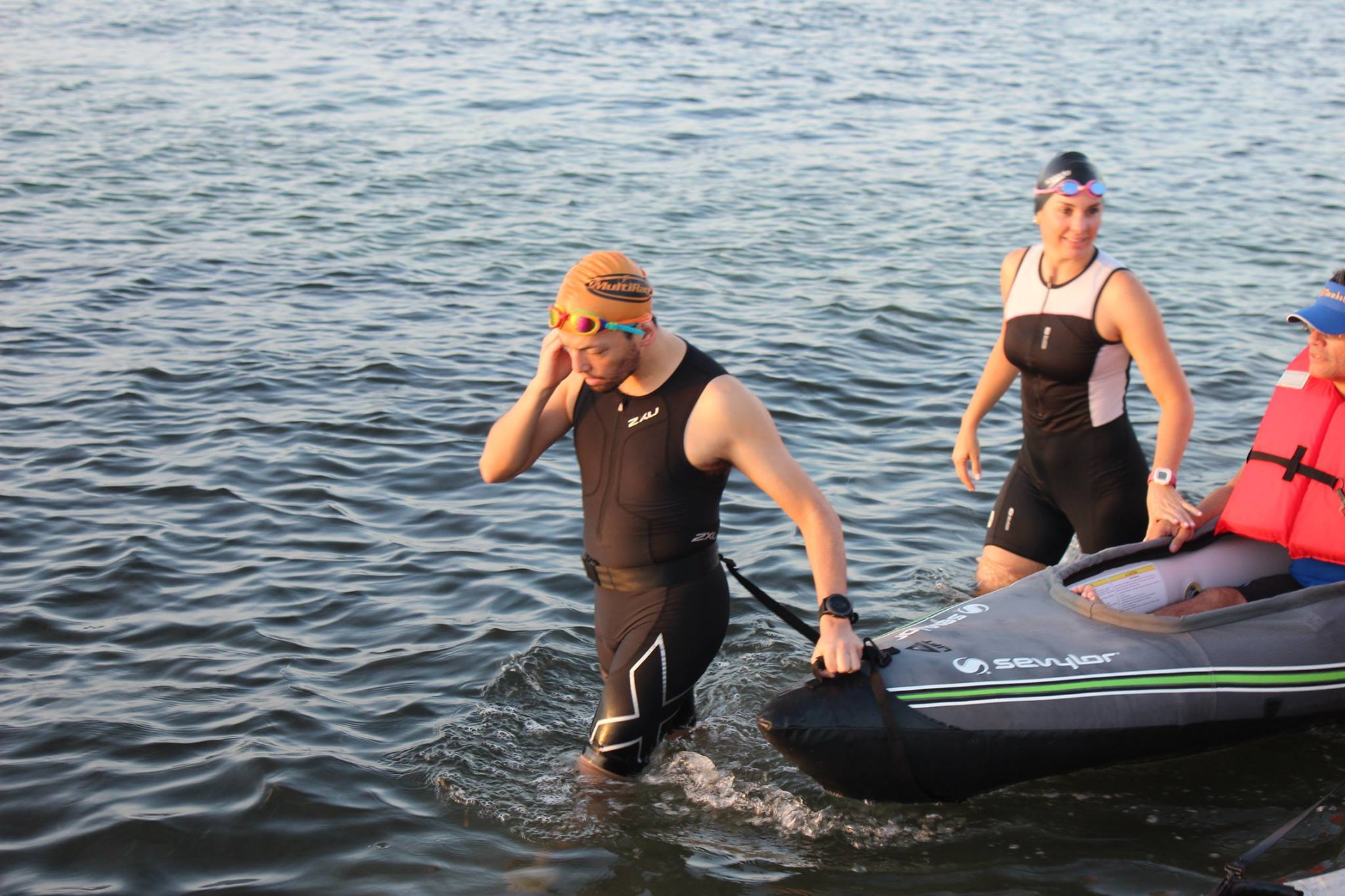 Finalizing the swim and as you can see... I have a big belly