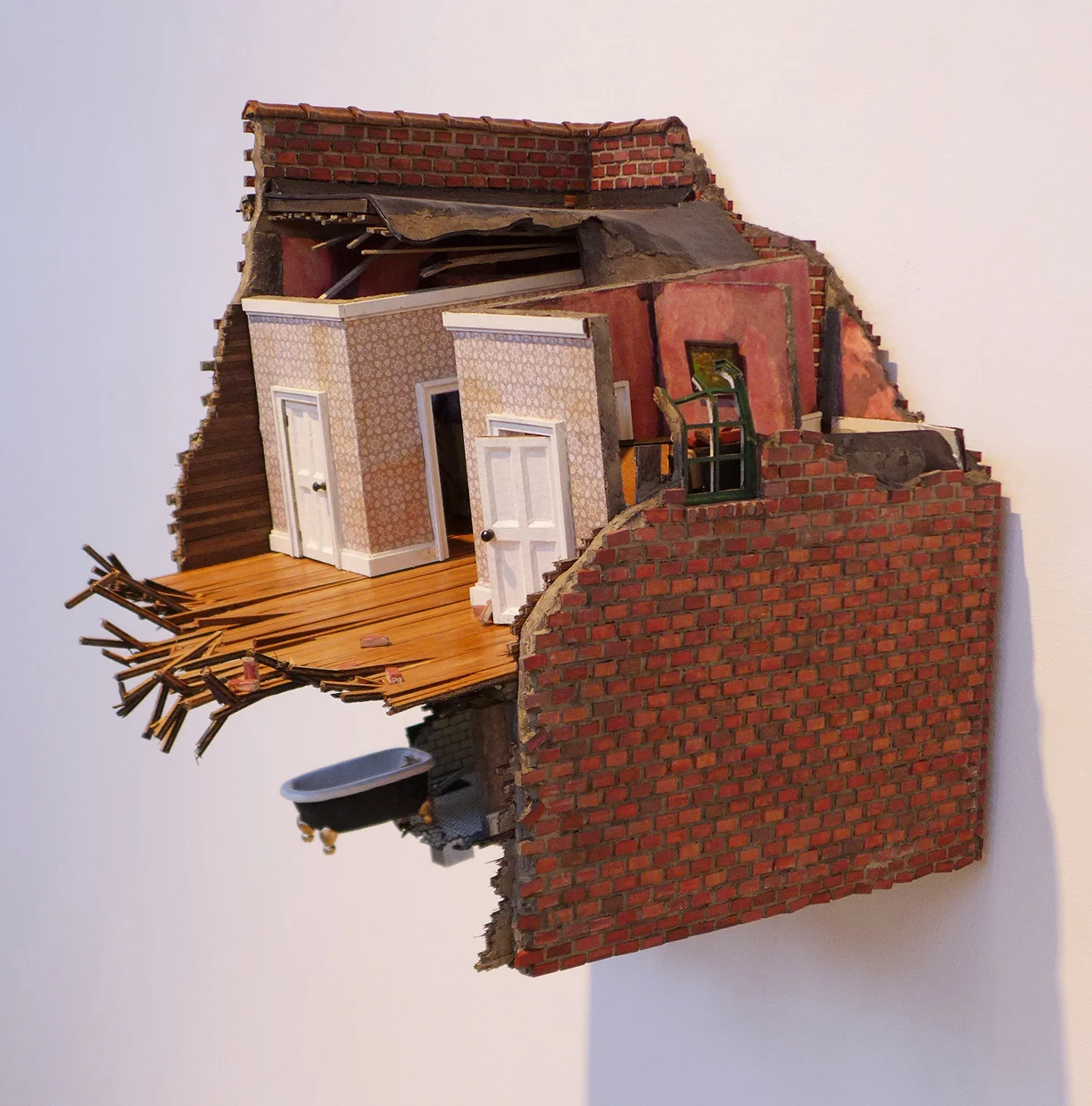 Lee Greenwood' Right Oblique Detail Wood, MDF, acrylic, enamel, india ink, chipboard, paper 19.5”W x 24”H x 18”D 2014