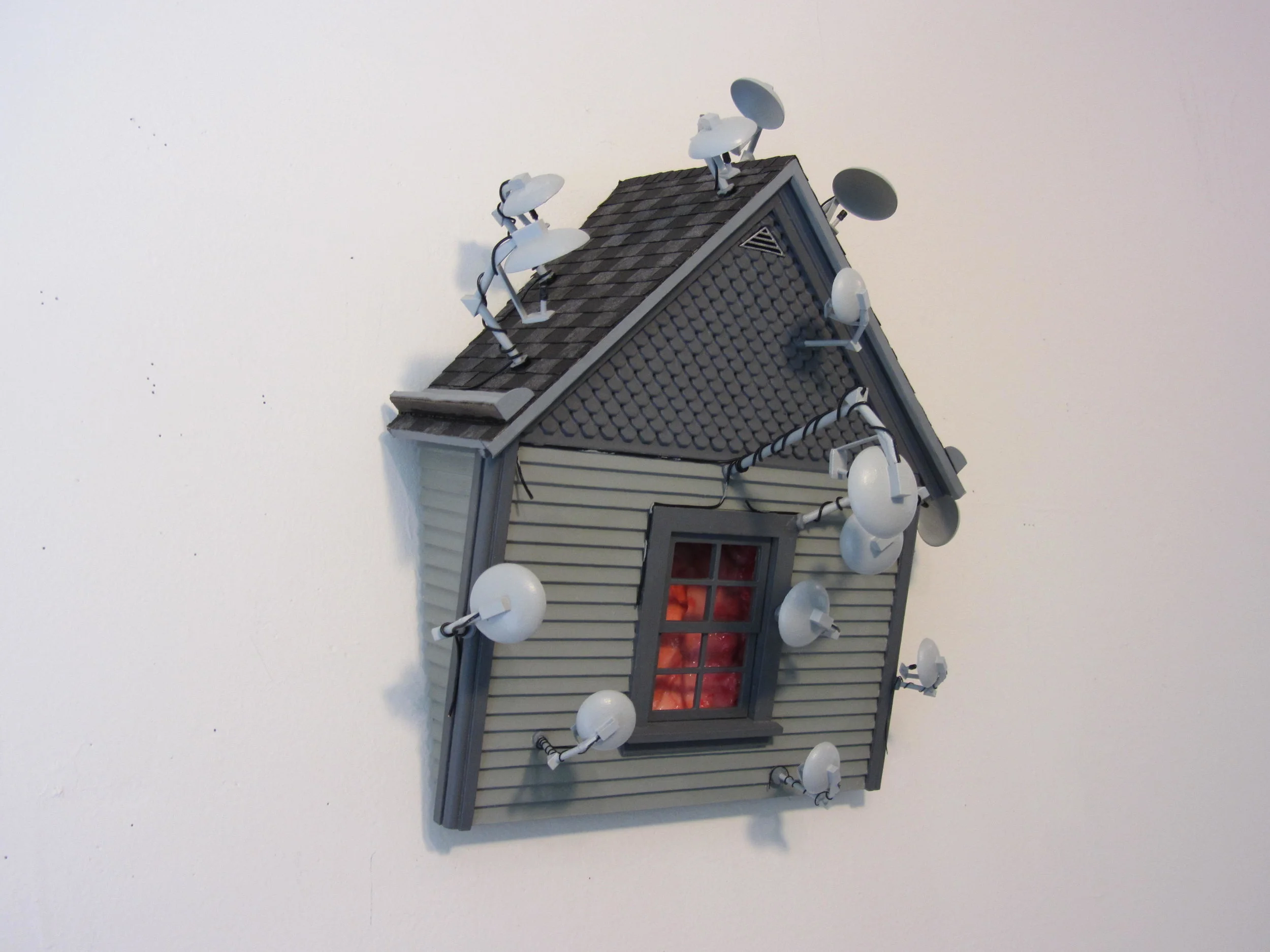 S.E.T.I.’ Left Oblique Detail Wood, 3D-printed plastic, fiberglas, sandpaper, chipboard, latex, enamel. 18”H x 13”W x 8”D 2016 Private Collection