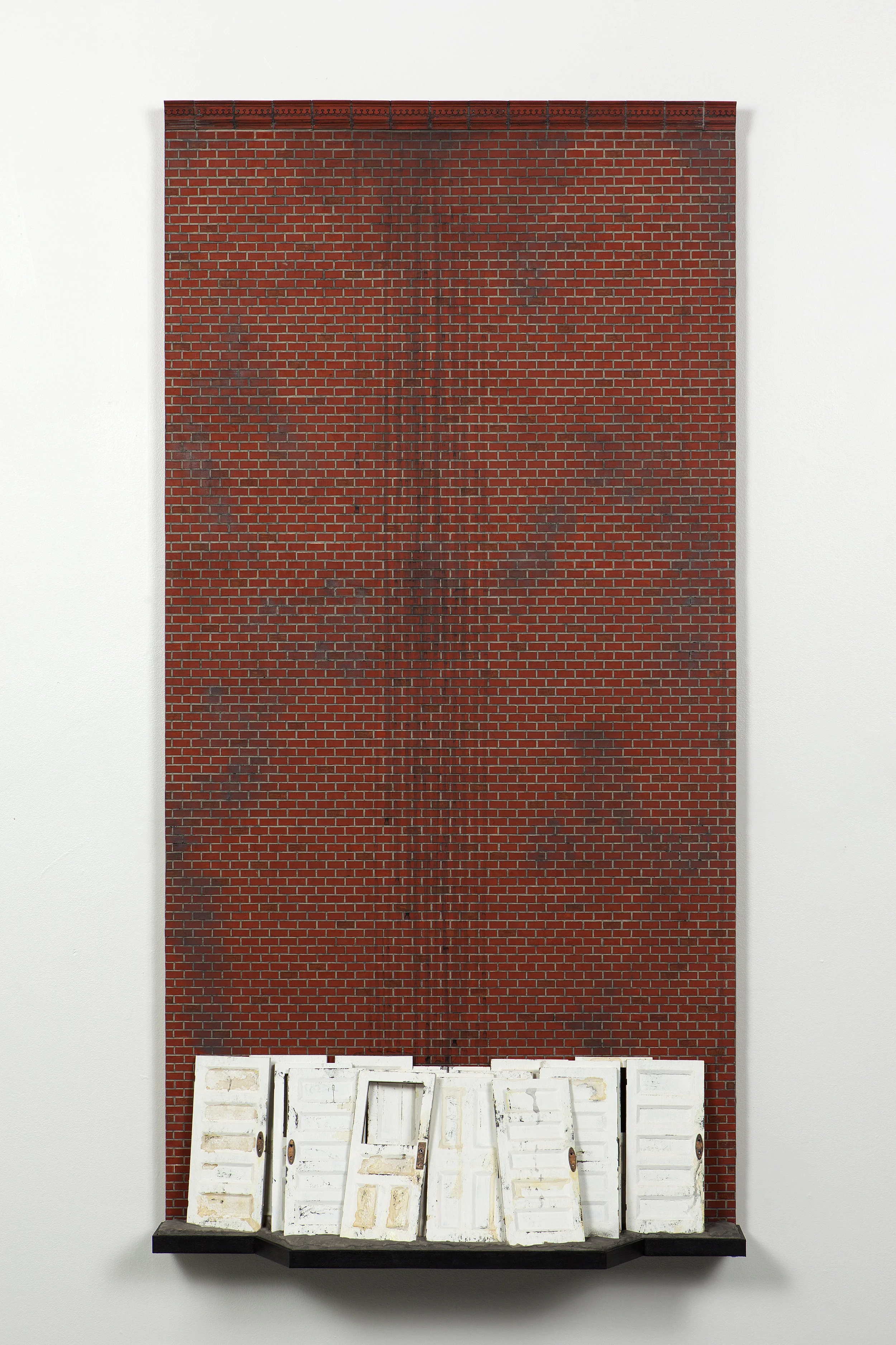 ‘Bridge To Total Freedom' Wood, laser-cut mdf, cast plastic, chipboard, ink, acrylic, graphite 24” W x 48”H x 8”D 2017 Private Collection
