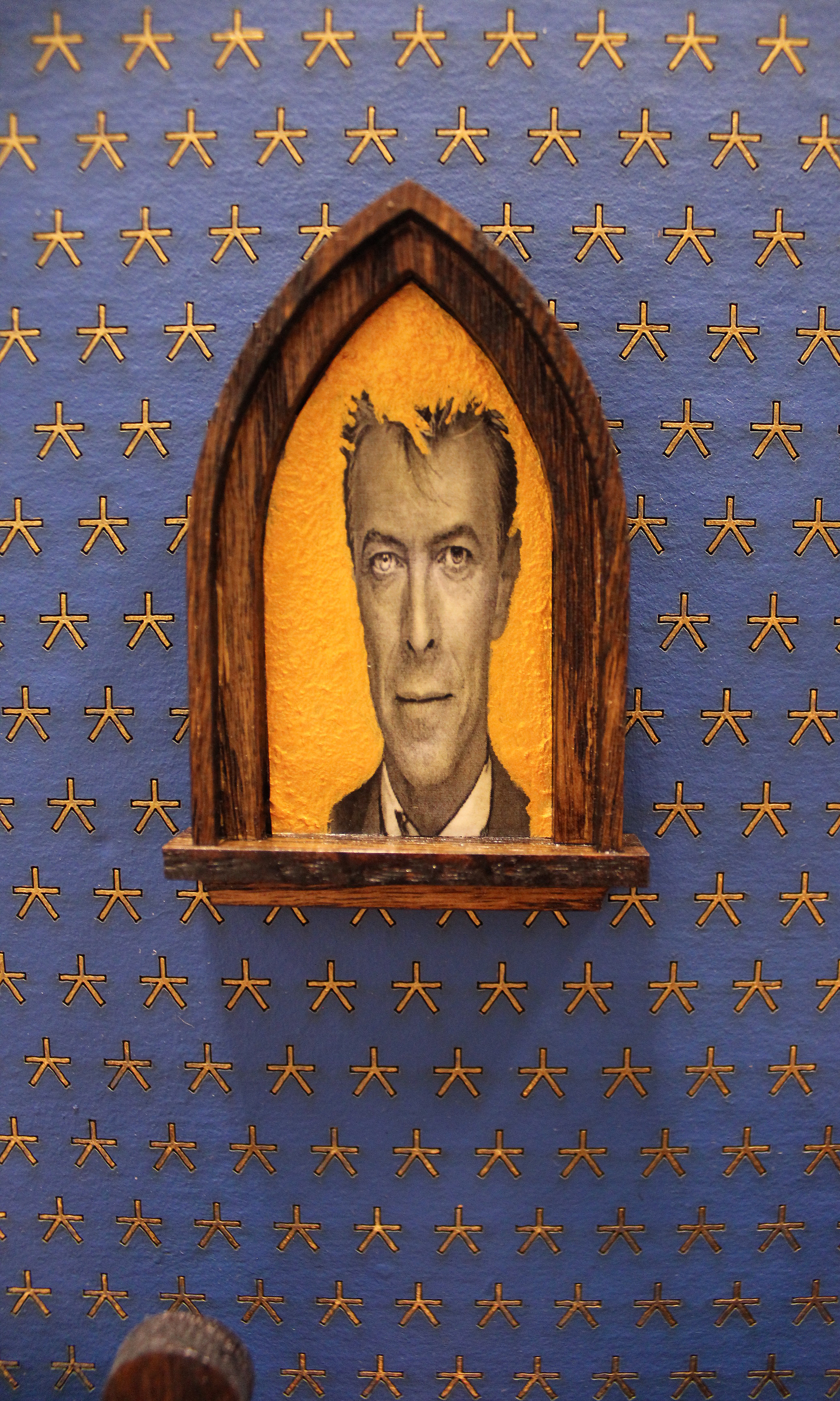 'Neil Before Zod- LAM Chapel - Man Who Fell Detail’ Wood, cast plastic, foam, mortar, fiberglas, chipboard, oak, acrylic, latex, polyurethane, paper Vignette: 5'L x 12.25"H x 12"W 2018