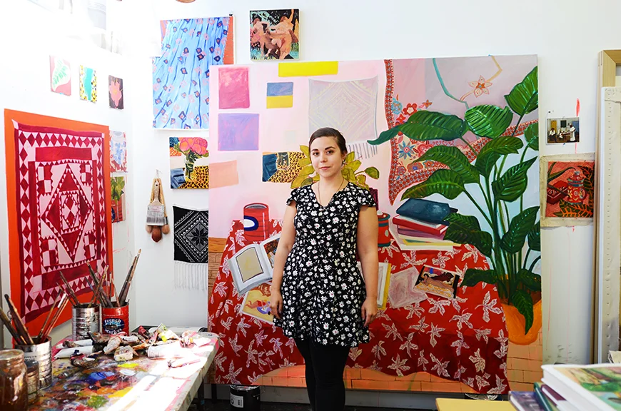 Anna in her studio in Oakland, California