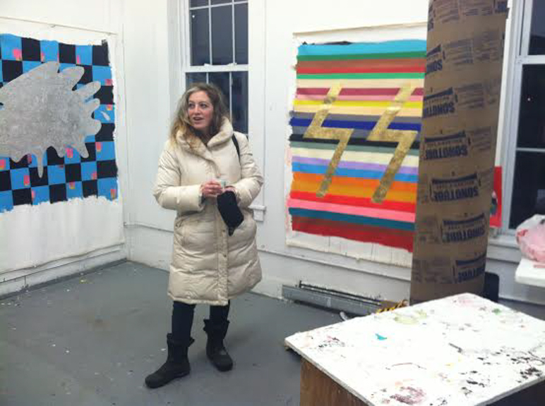 Polly in her studio at The Vermont Studio Center in Johnson, Vermont