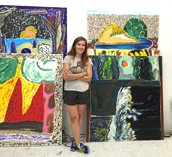 Shara in her studio in Brooklyn. Photo by Liz Goldman.